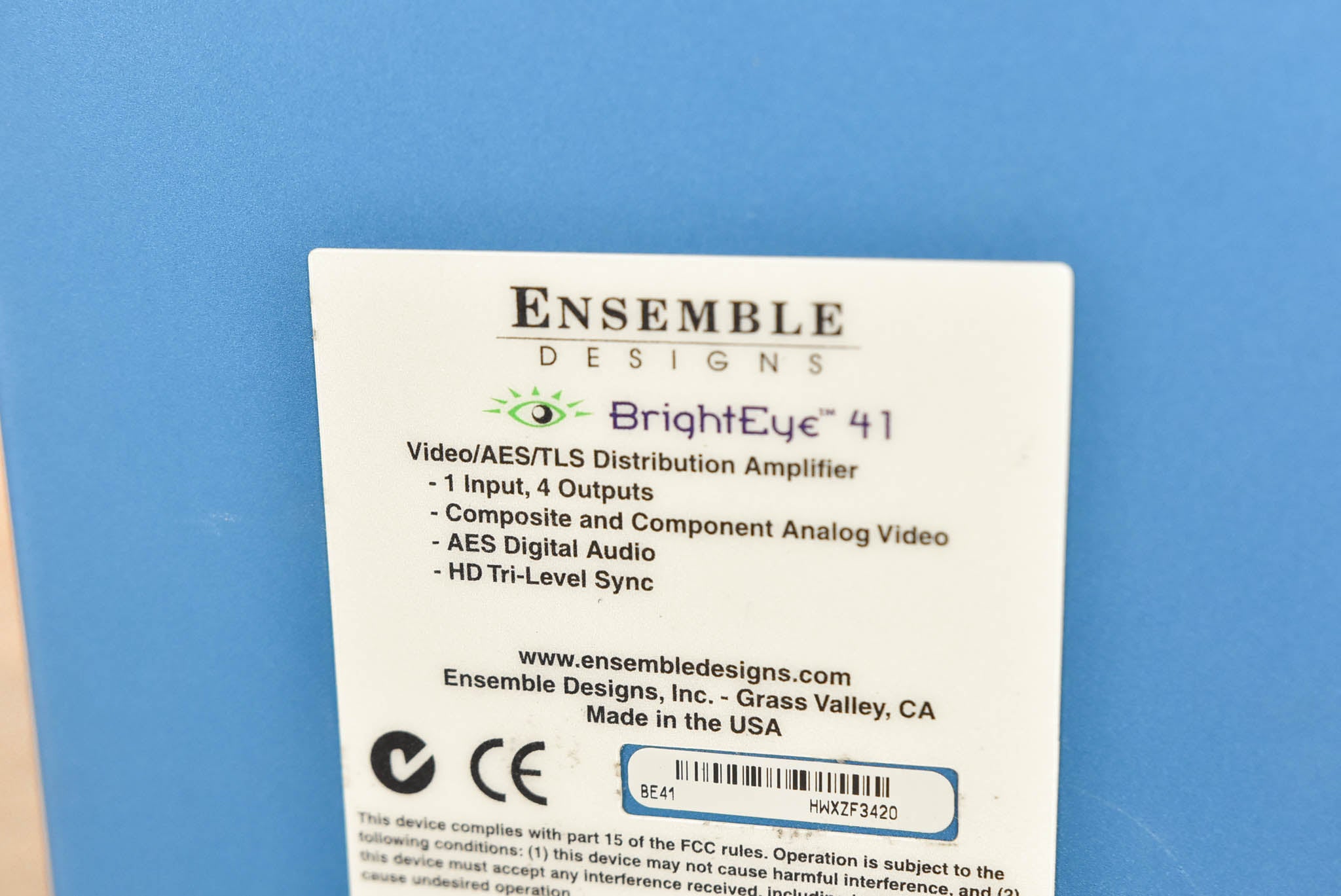 Ensemble Designs BrightEye 41 Distribution Amplifier NO POWER SUPPLY