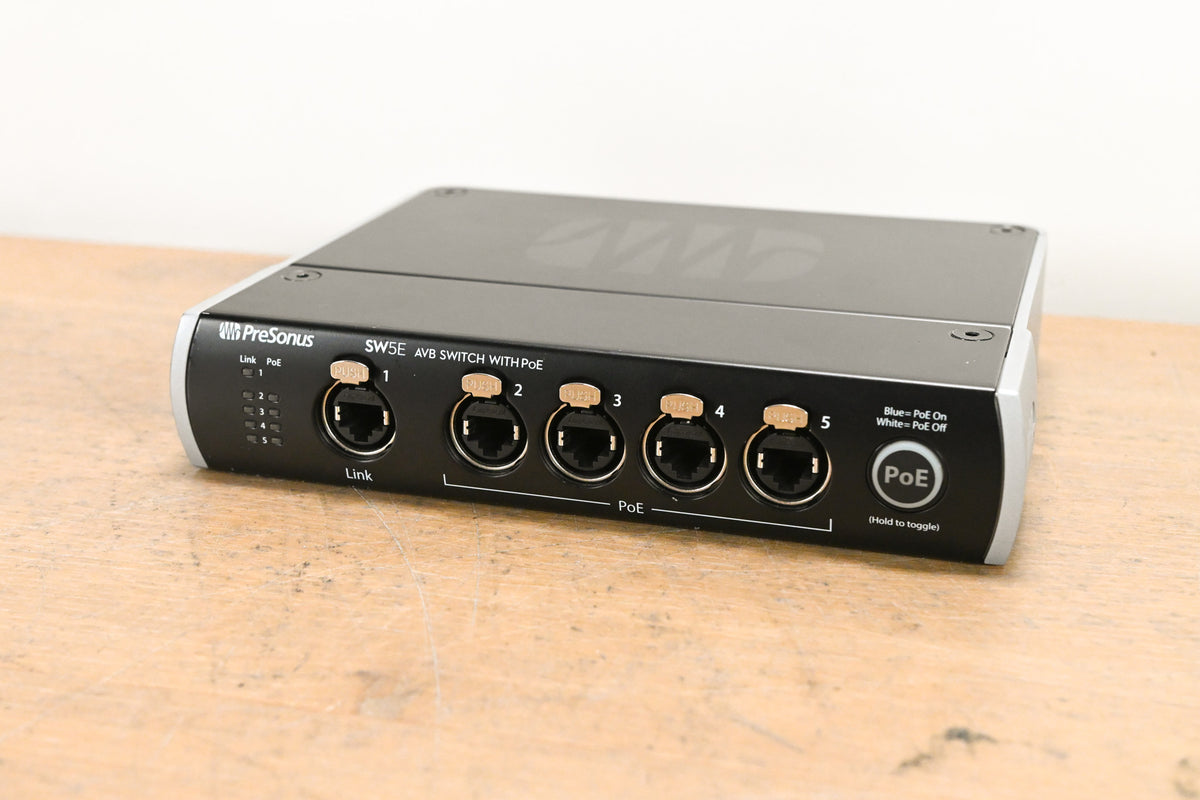PreSonus SW5E 5-Port AVB Network Switch and Bridge w/ PoE