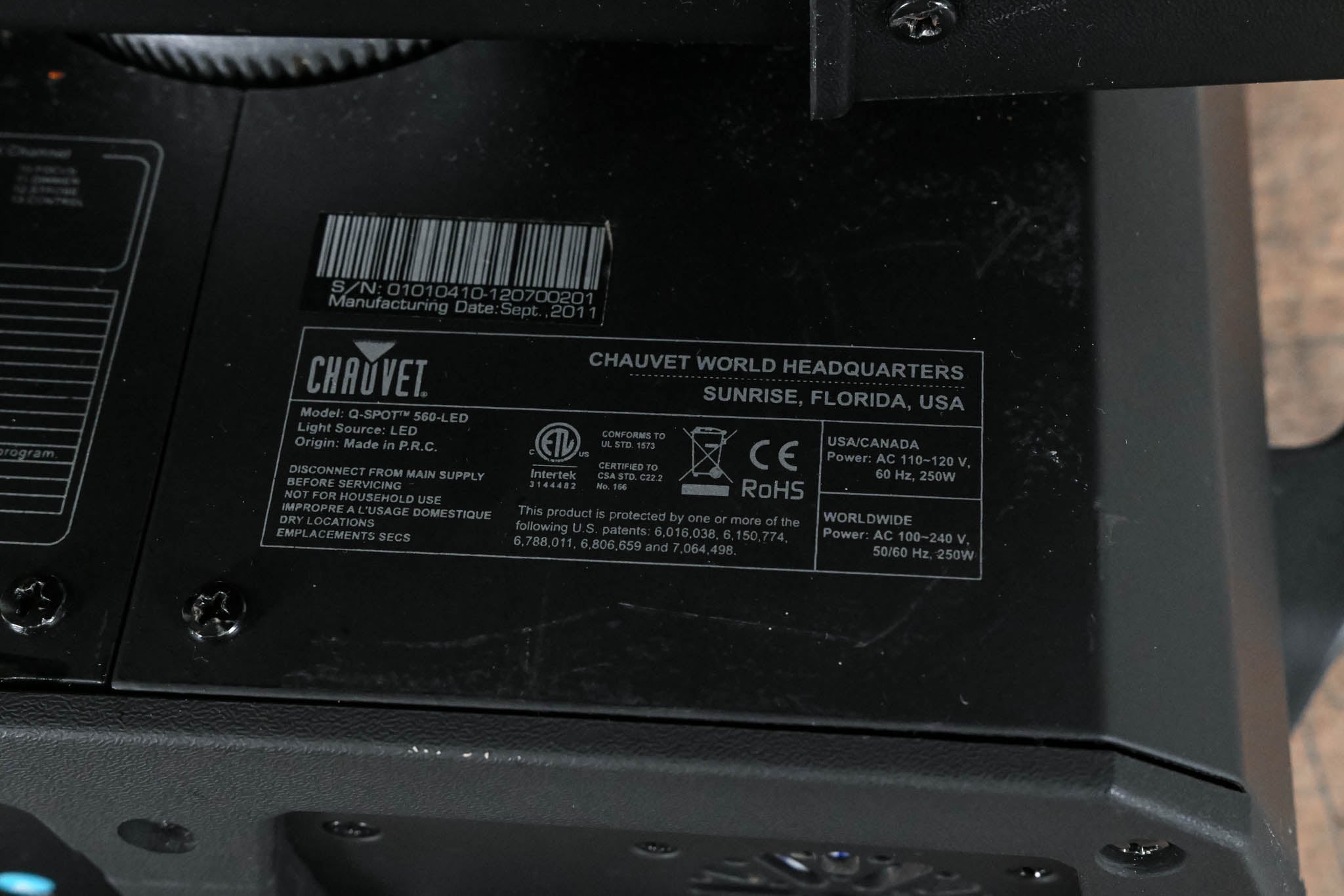 Chauvet Q-Spot 560-LED 3 x 60W LED Moving Yoke Fixture