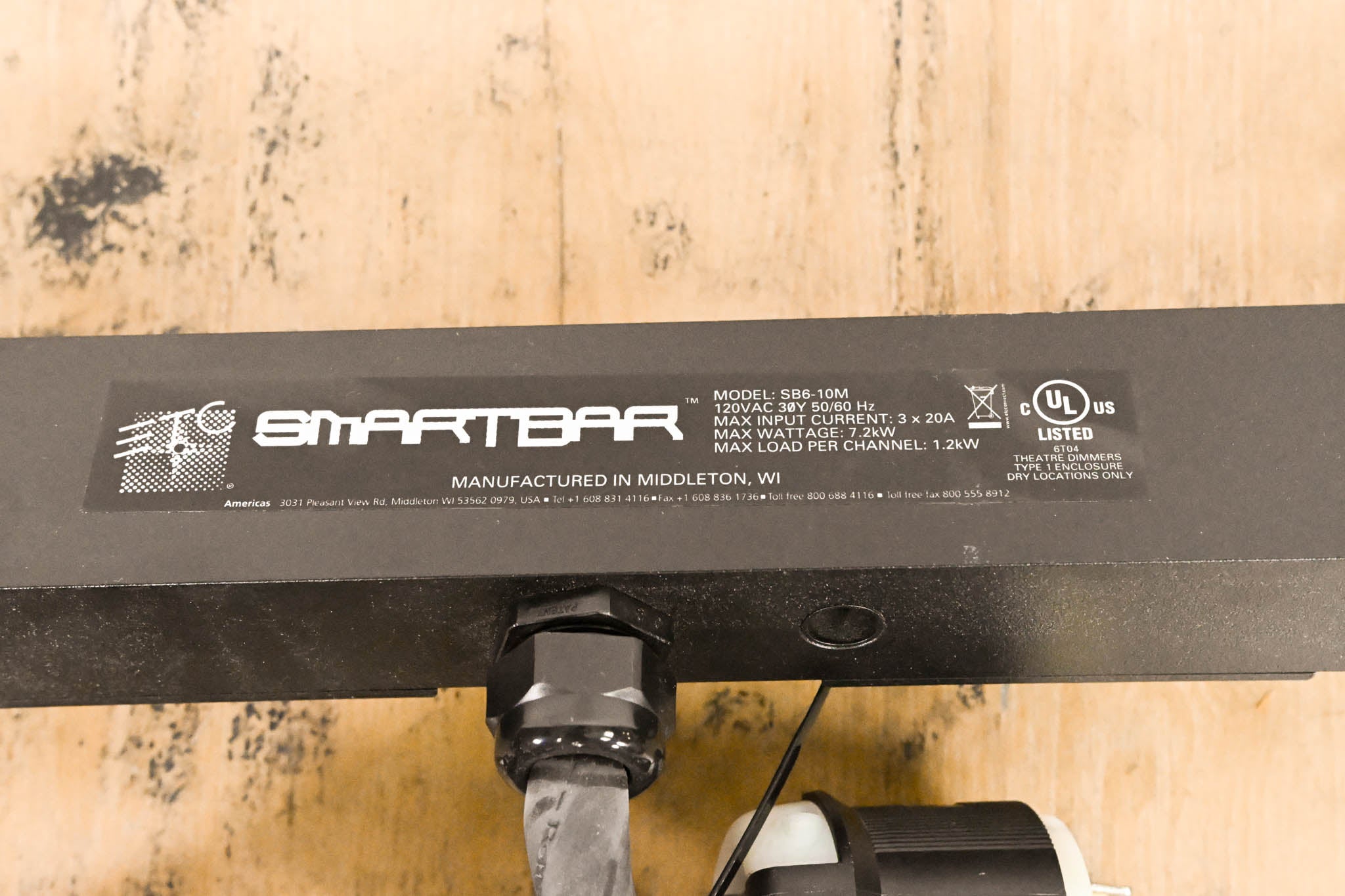 ETC SB6-10M 6 x 10A (1200W) SmartBar with Stage Pin Connectors