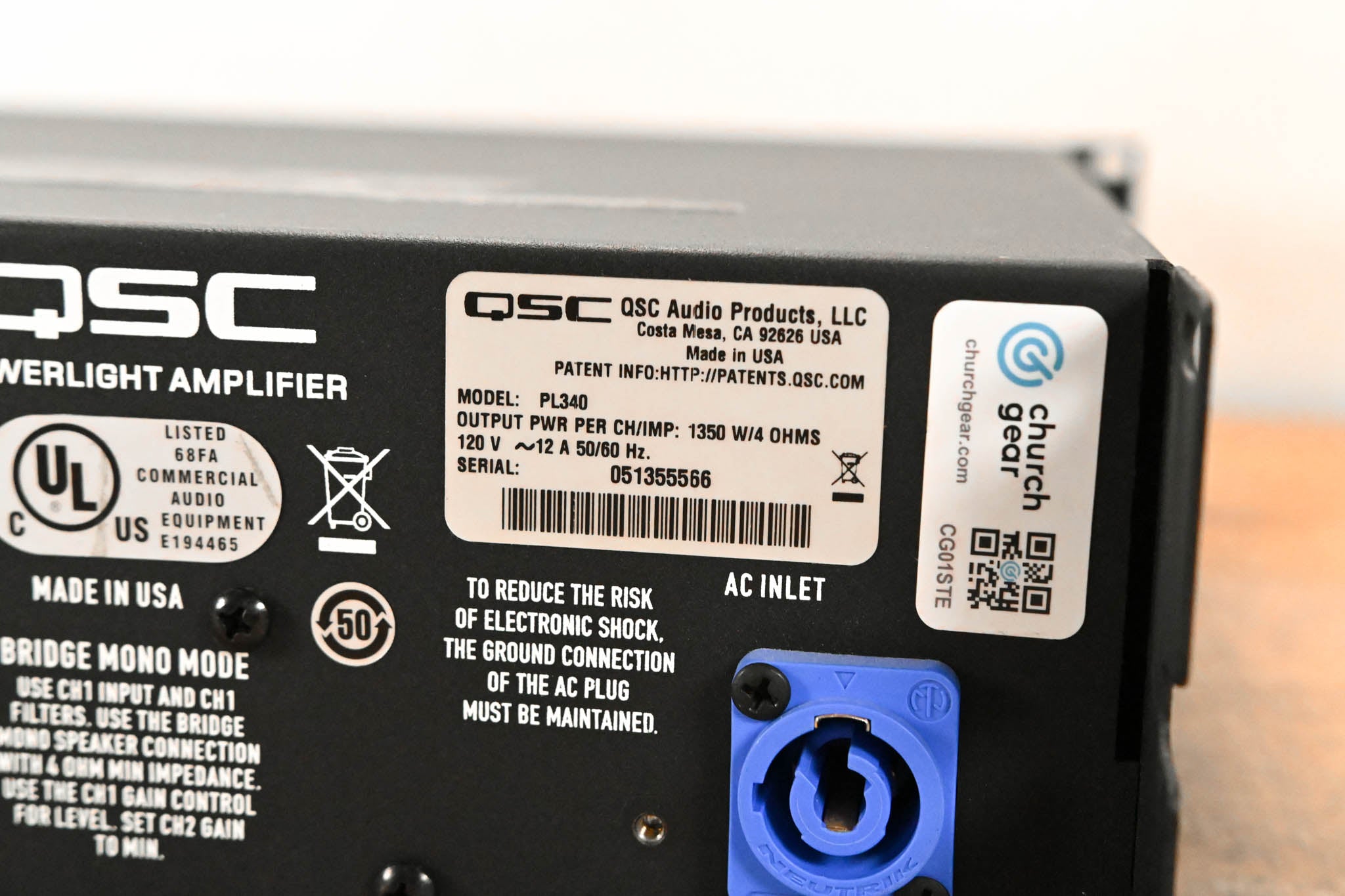 QSC PL340 Powerlight 3 Series 2-Channel Power Amplifier