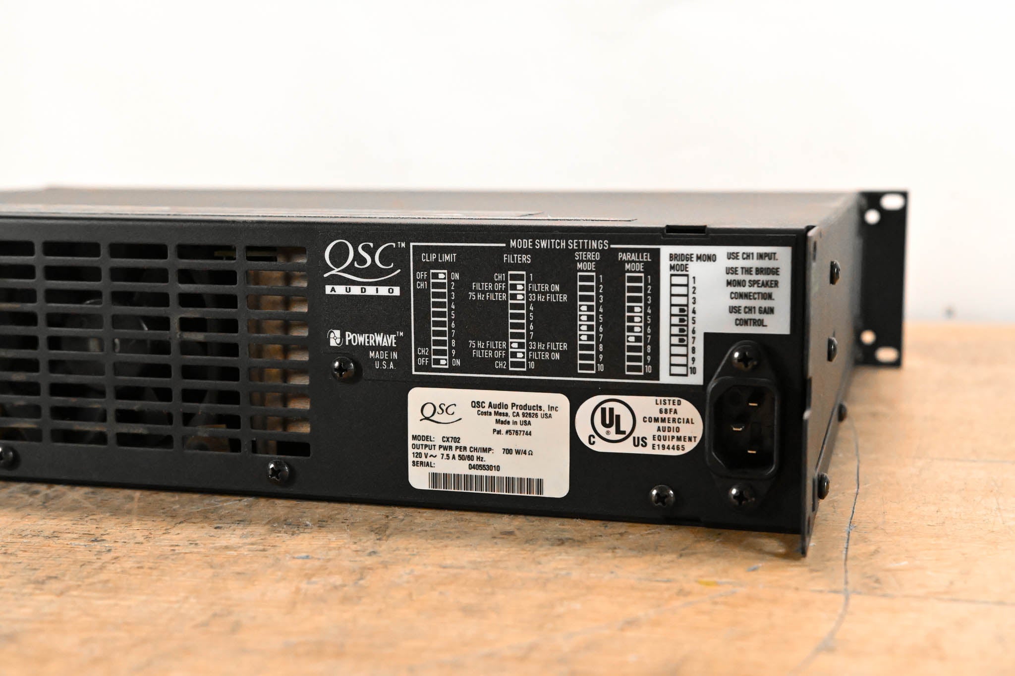 QSC CX702 2-Channel 700W Power Amplifier
