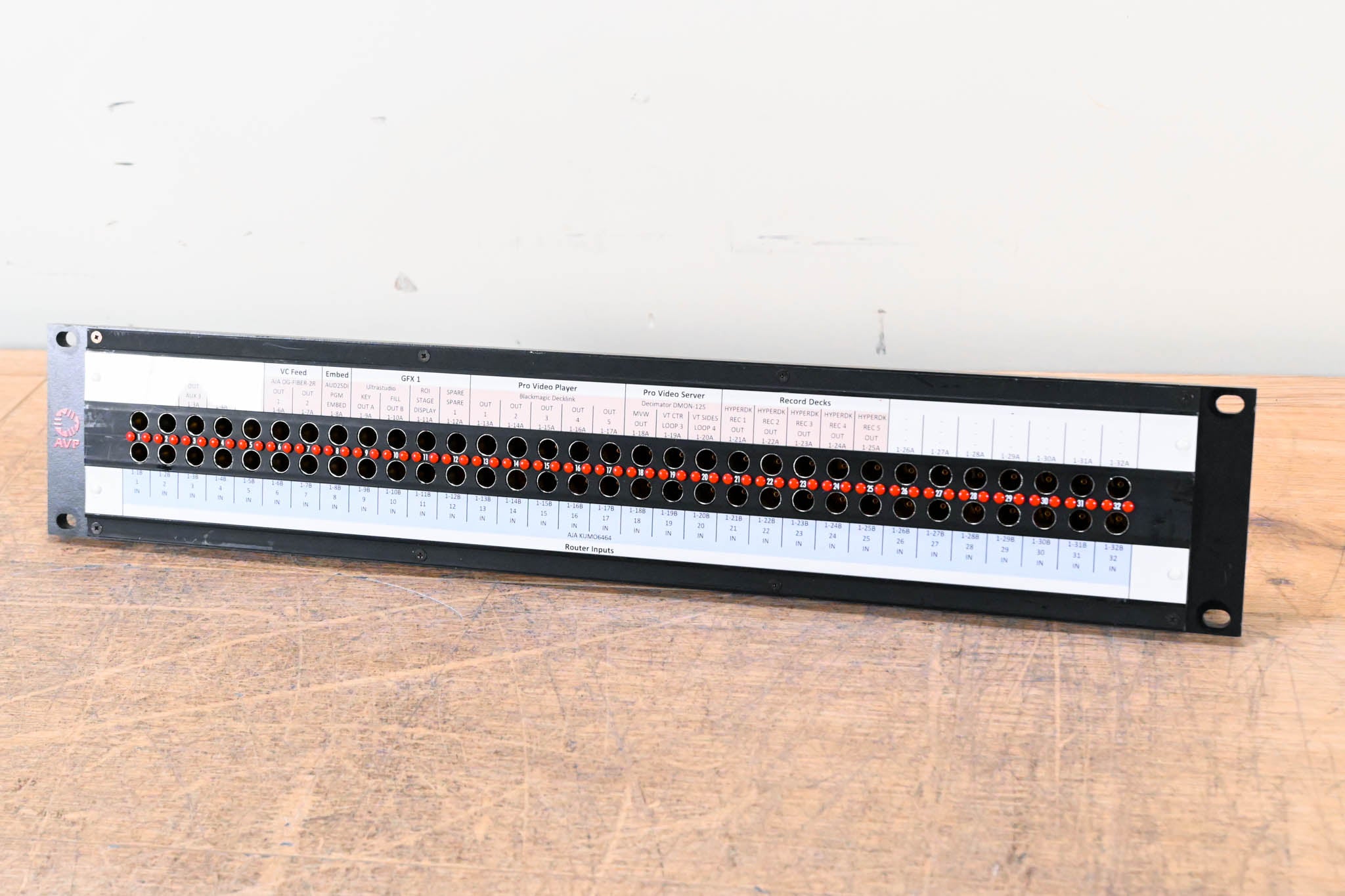 AVP AV-D232E2-AMN75-BZ Midsize (Mini-WECO) 2RU 2x32 Video Patch Panel