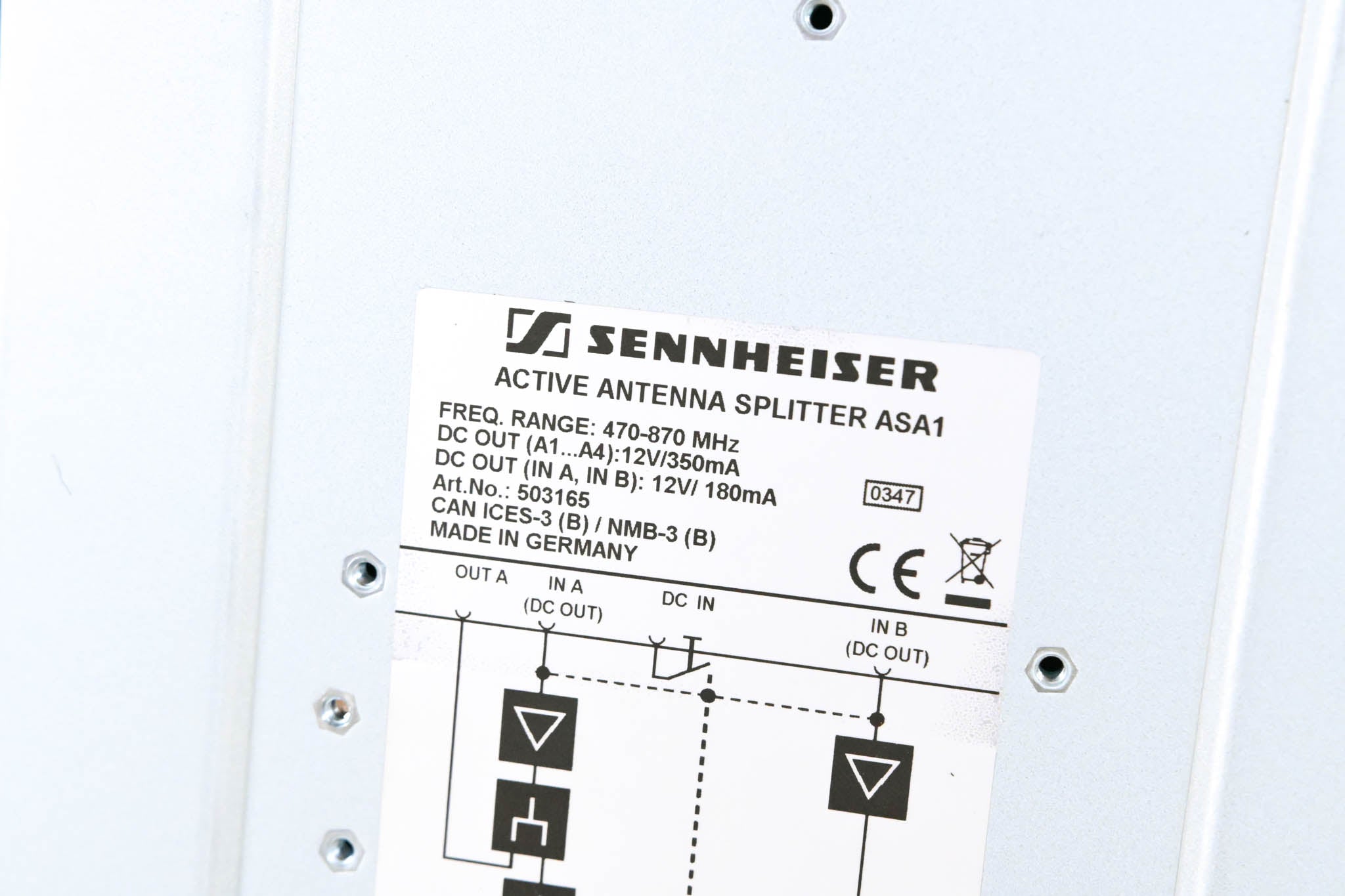 Sennheiser ASA 1 Active Antenna Splitter - 500-870 MHz (NO POWER SUPPLY)