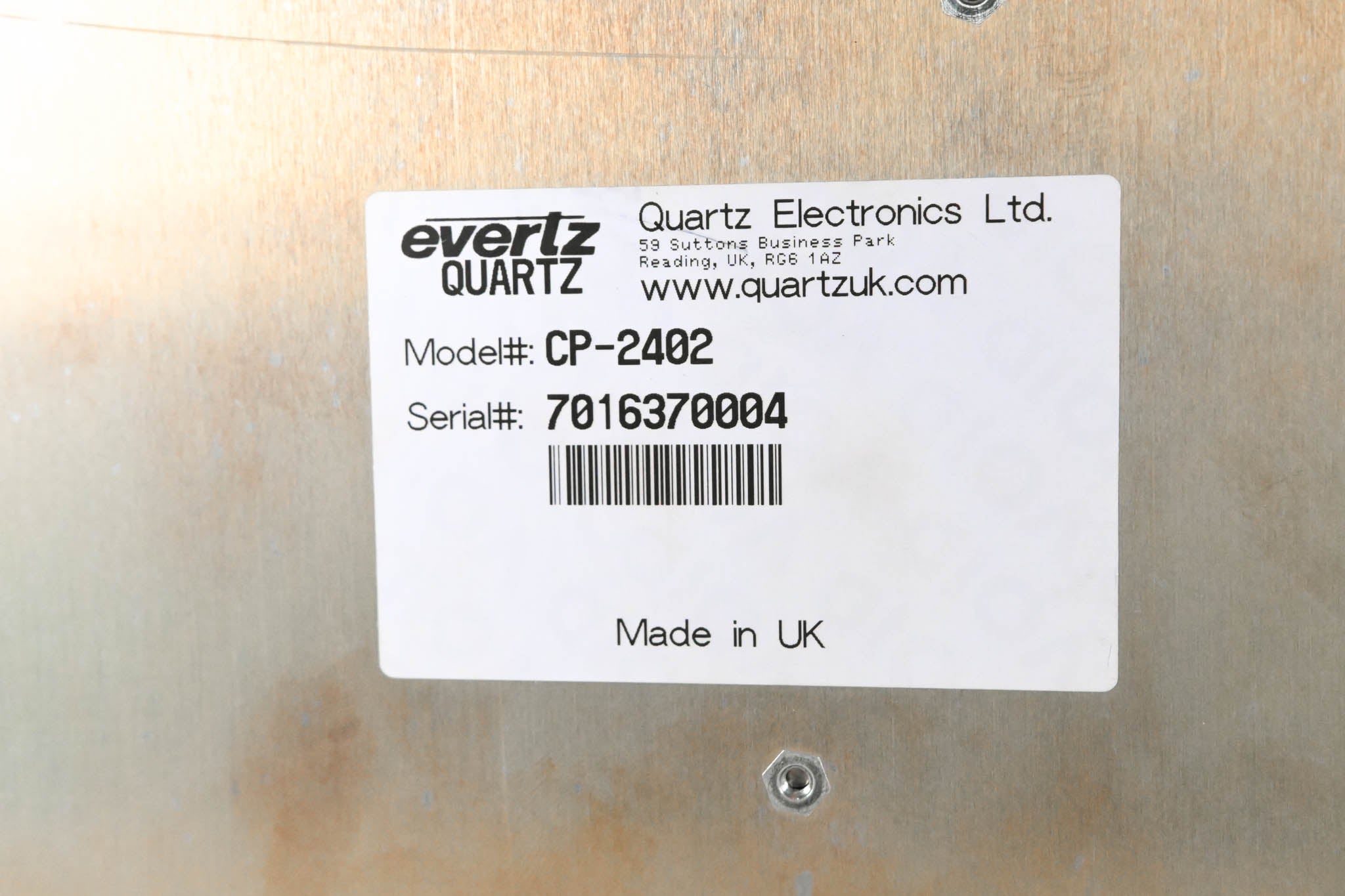 Evertz Quartz CP-2402 1RU 29-Button Remote Control Panel