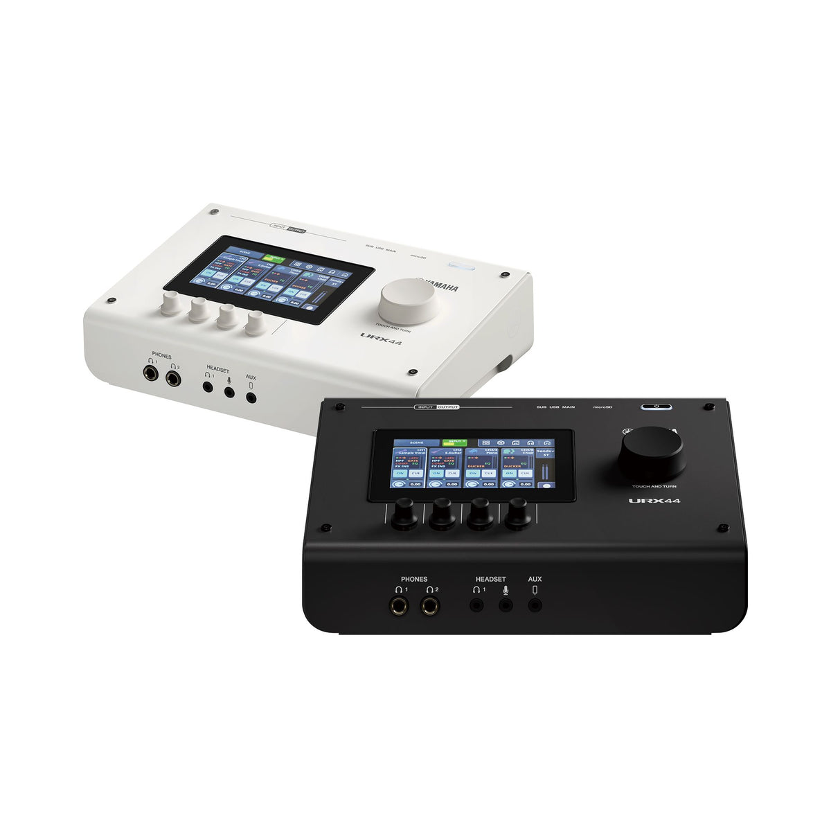 6 in / 4 out dual USB-C Audio Interface, touchscreen, black finish
