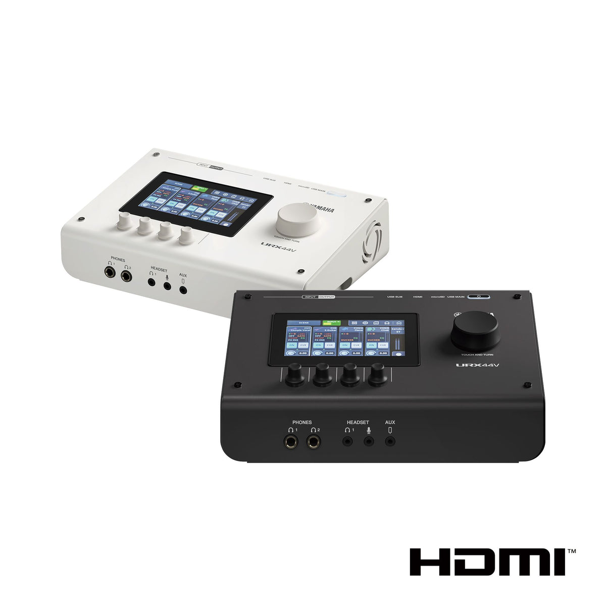 6 in / 4 out dual USB-C Audio/Video Interface, touchscreen, white finish