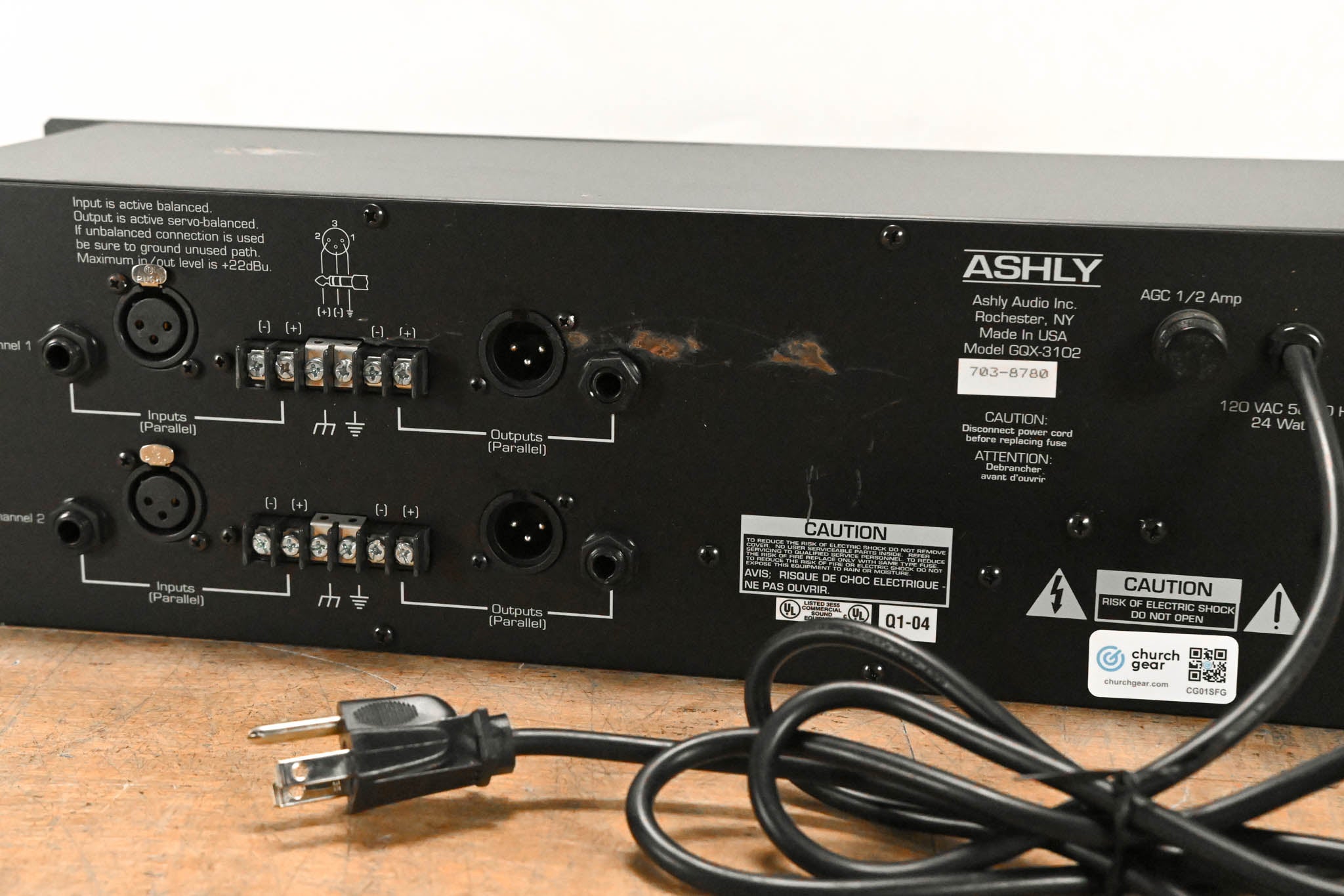 Ashly GQX-3102 2-Channel 31-Band Graphic Equalizer