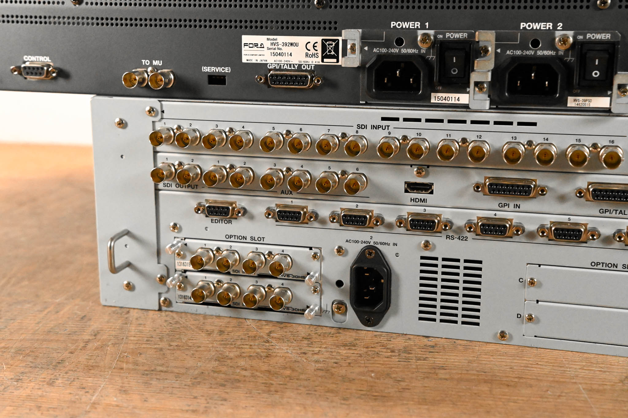 For.A HVS-390HS 2 M/E Video Switcher with HVS-392WOU Control Surface