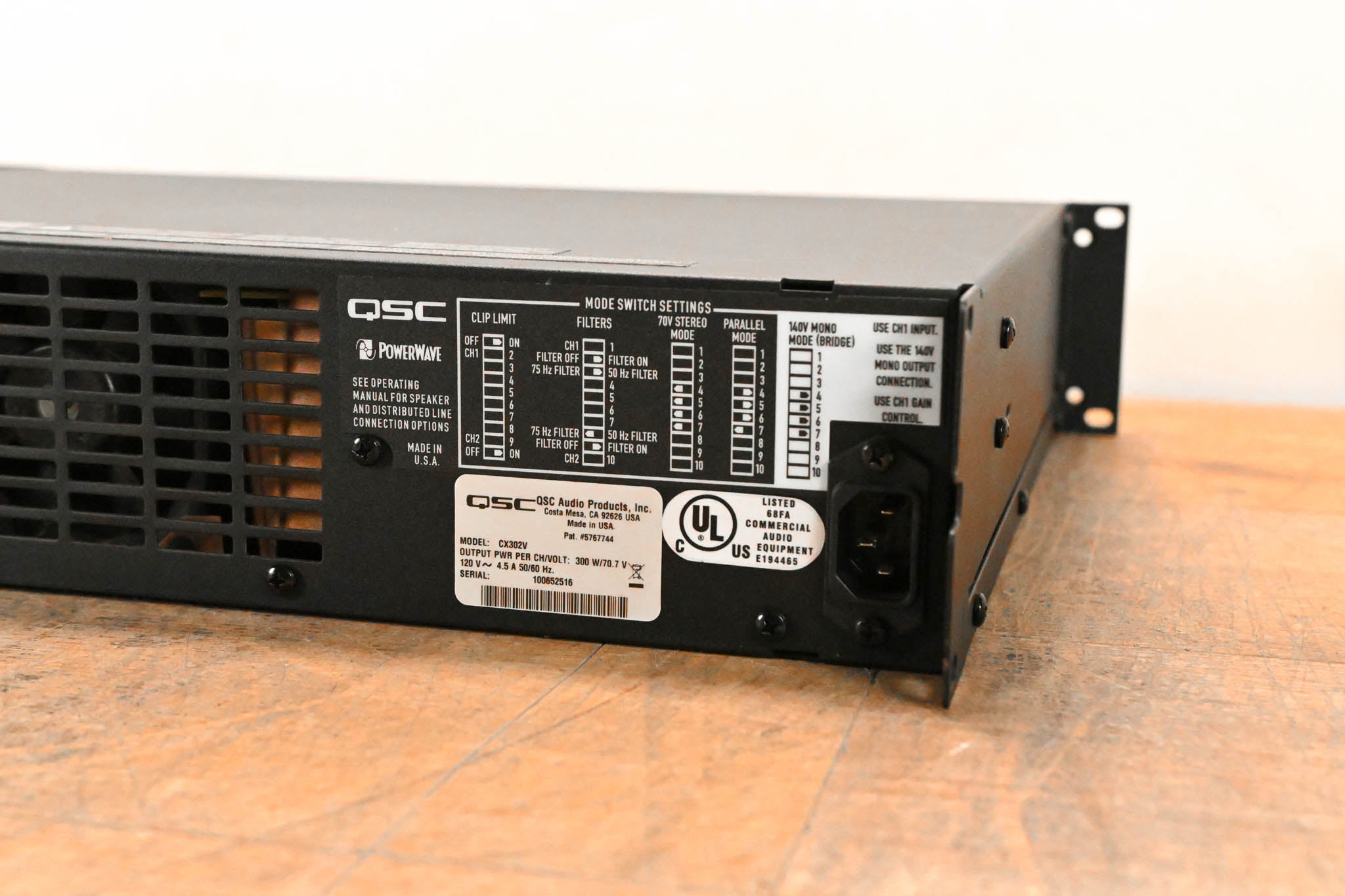 QSC CX302V 2-Channel Power Amplifier