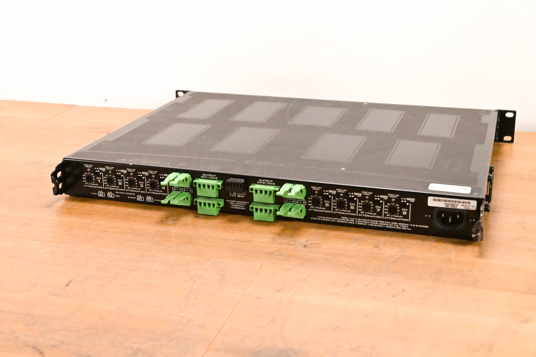 QSC MP-A80V 1600W 8-Channel 70V Power Amplifier