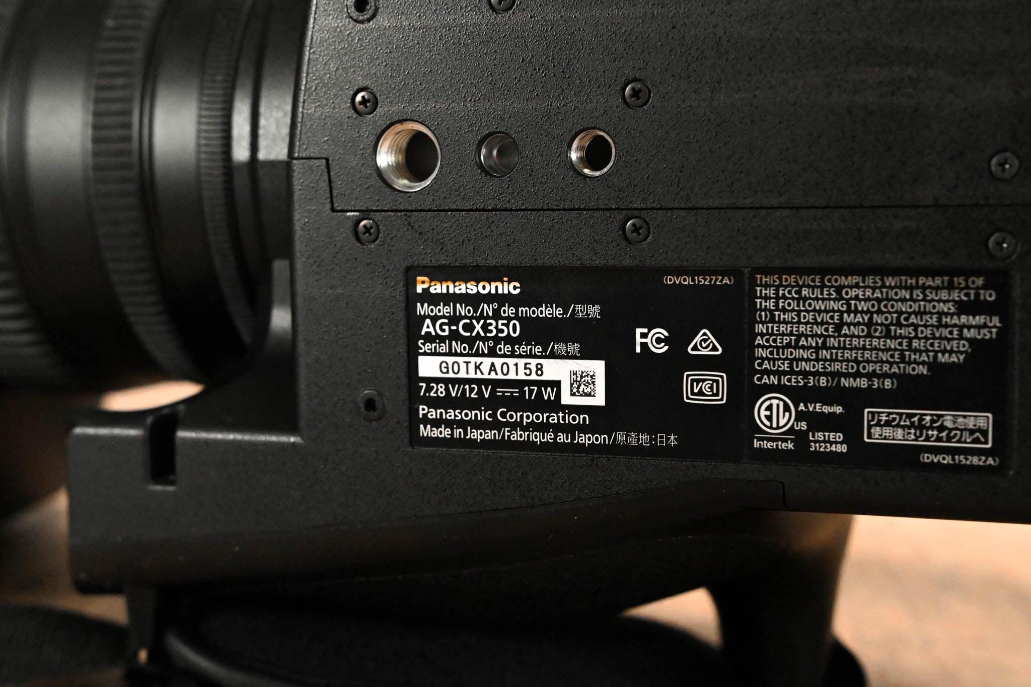 Panasonic AG-CX350 4K Handheld Camcorder
