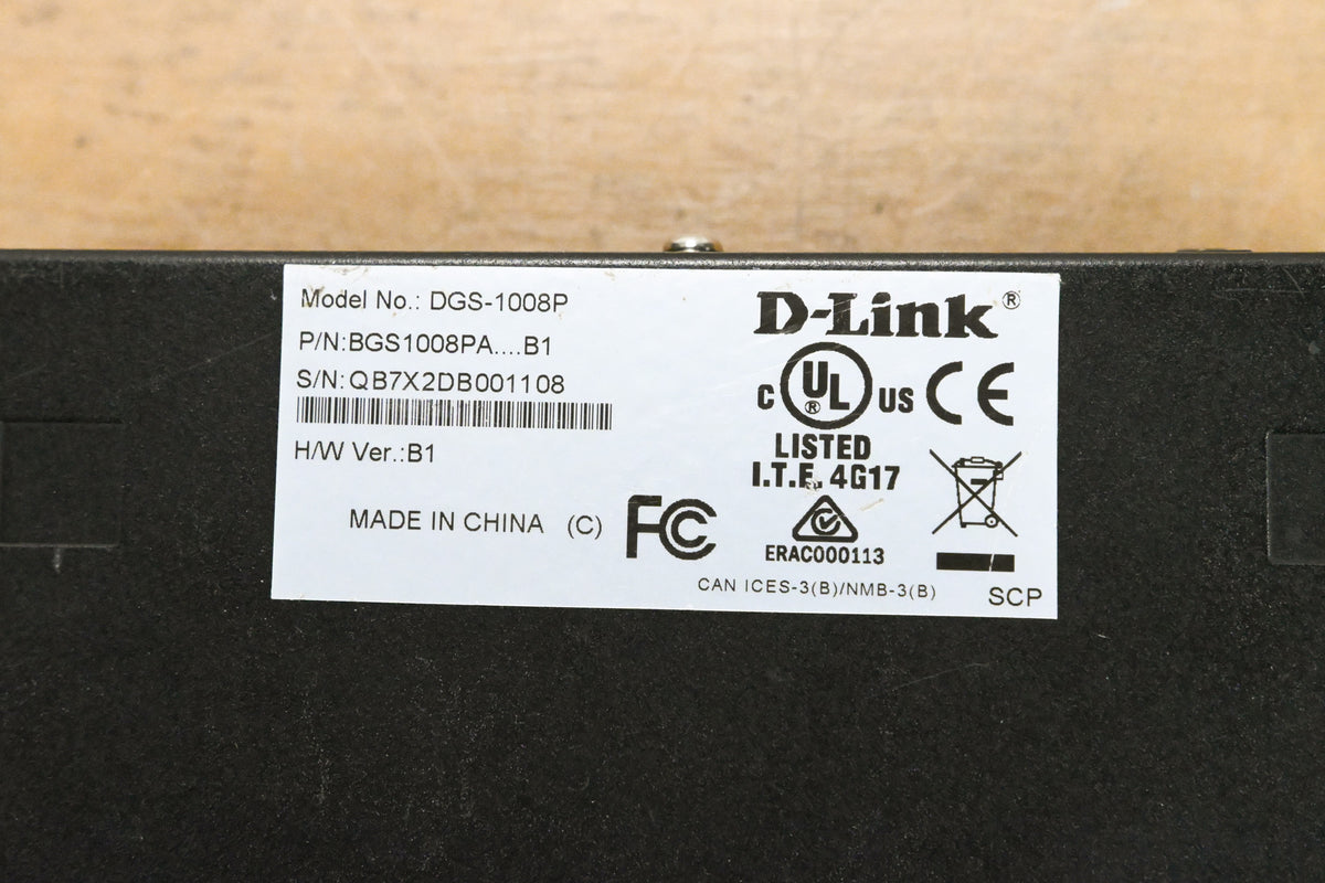 D-Link DGS-1008P 8-Port Gigabit Unmanaged PoE Switch (NO POWER SUPPLY)