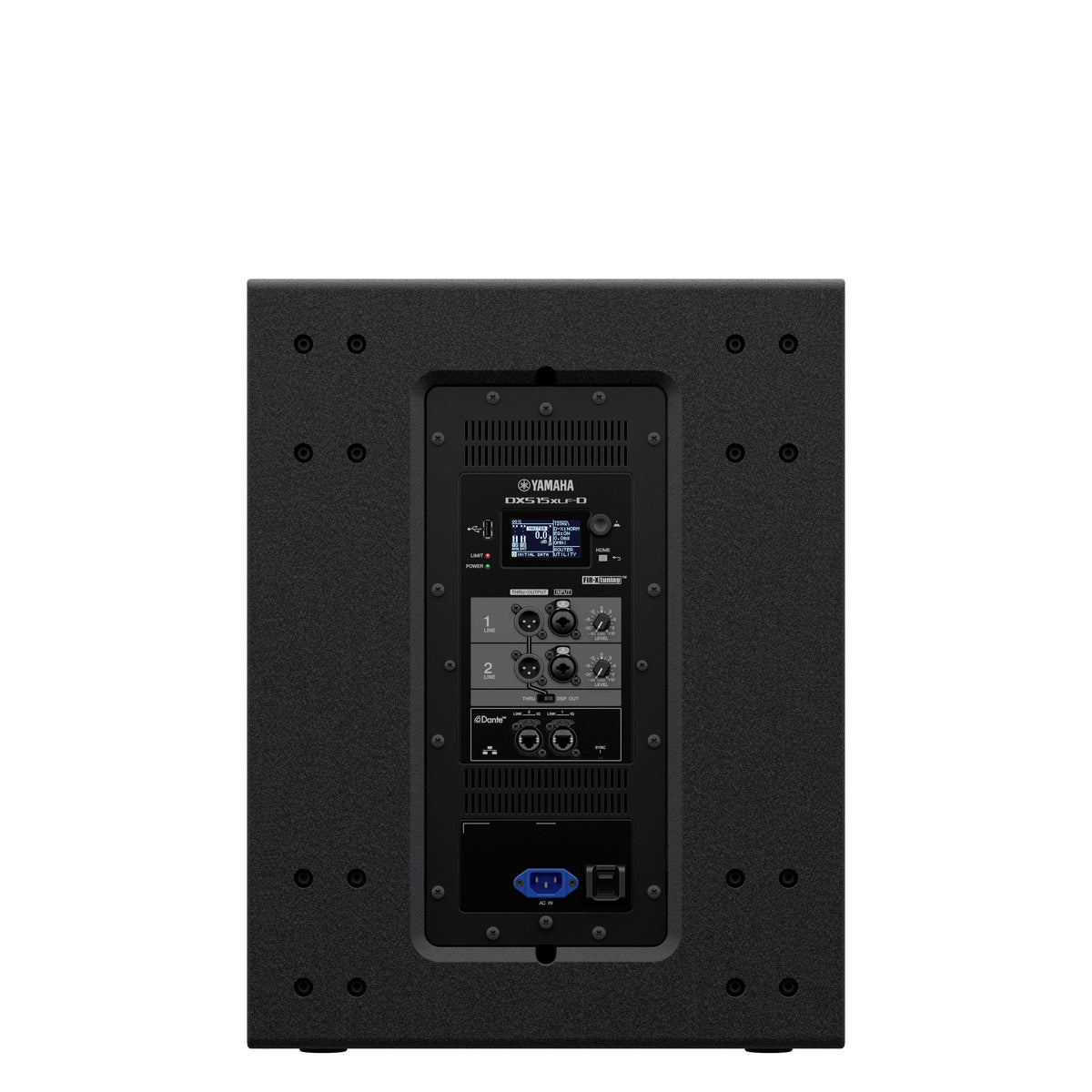 Powered subwoofer Dante enabled 1 x 15 1600W 33-150Hz 1-3/8 pole mount black finish