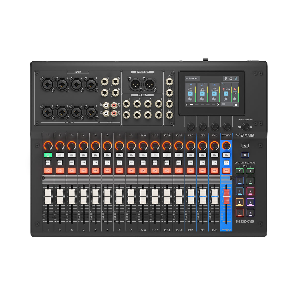 22ch Digital Mixing Console, dual USB-C audio interface, black finish