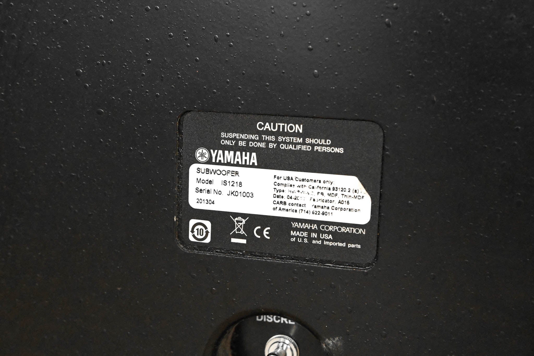 Yamaha IS1218 Dual 18" Passive High Power Subwoofer