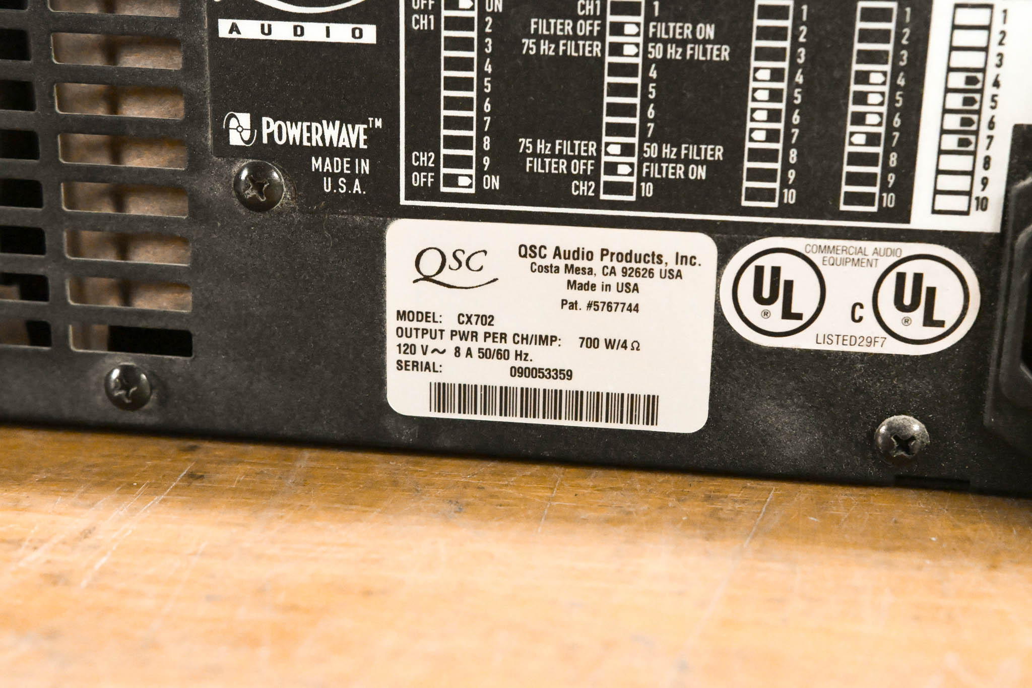 QSC CX702 2-Channel 700W Power Amplifier
