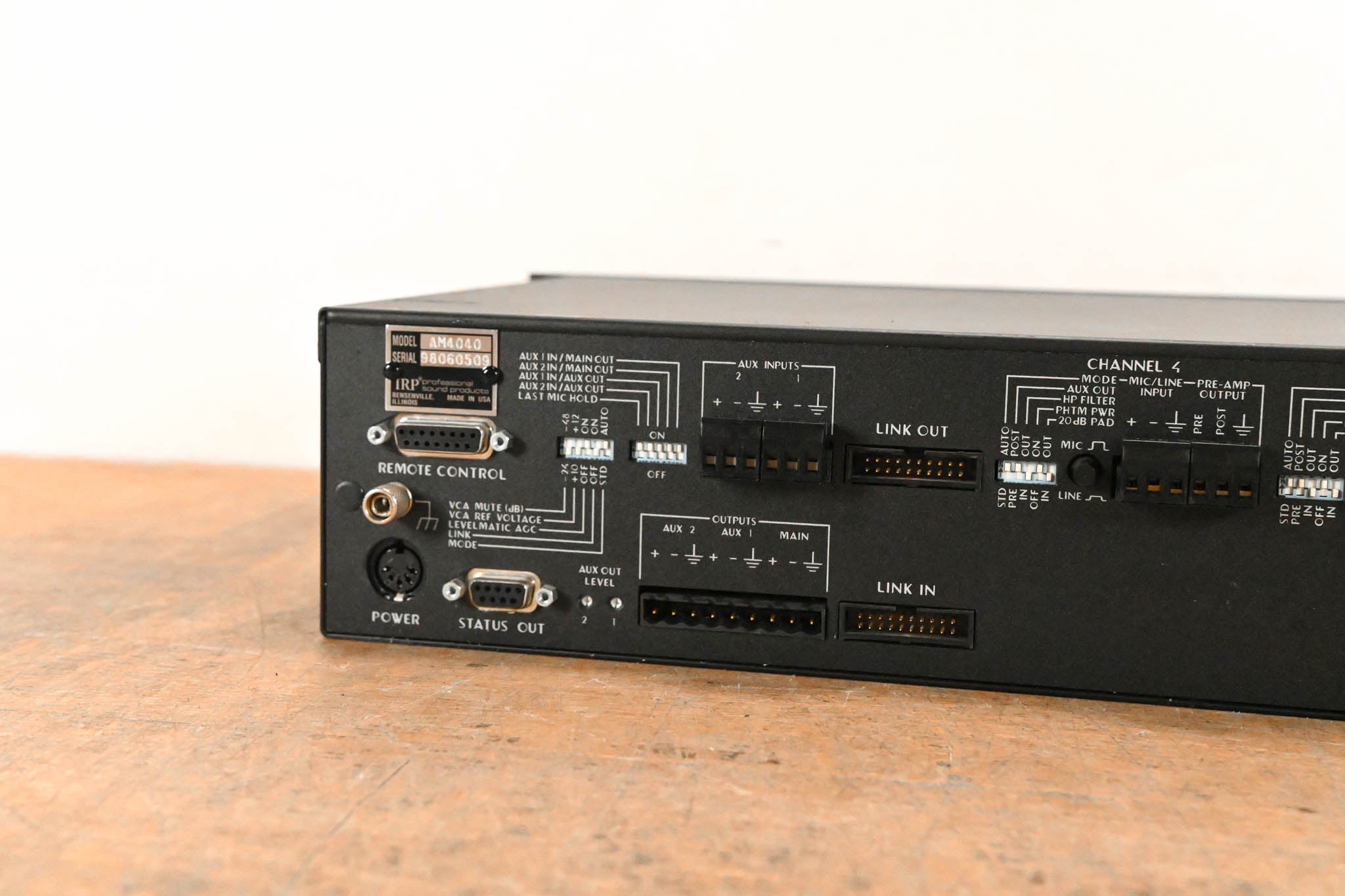 IRP AM4040 4-Channel Rackmount Mixer (NO POWER SUPPLY)