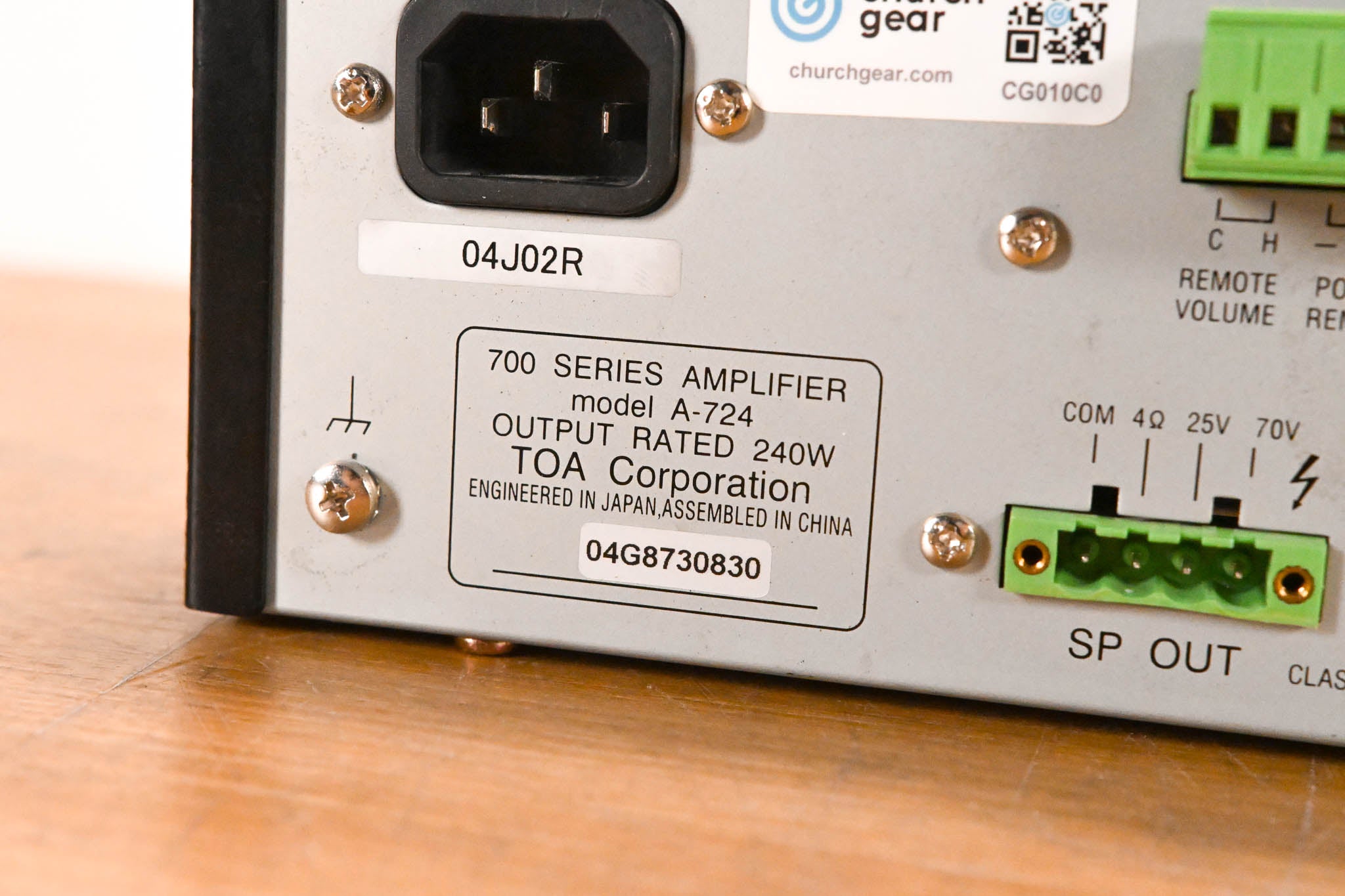TOA A-724 240-Watt Rackmount Amplifier/Mixer