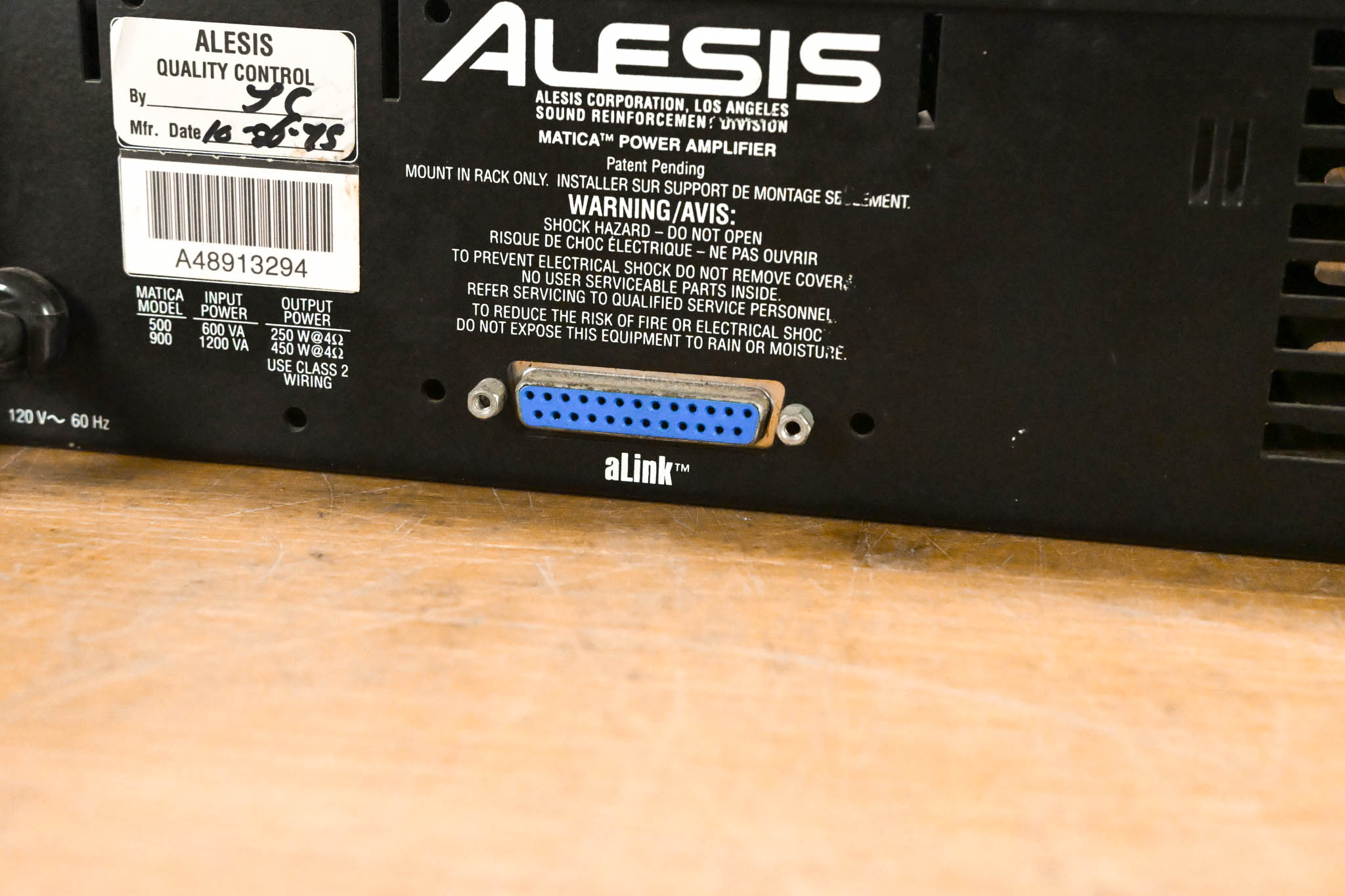 Alesis Matica 500 Dual-Channel Power Amplifier