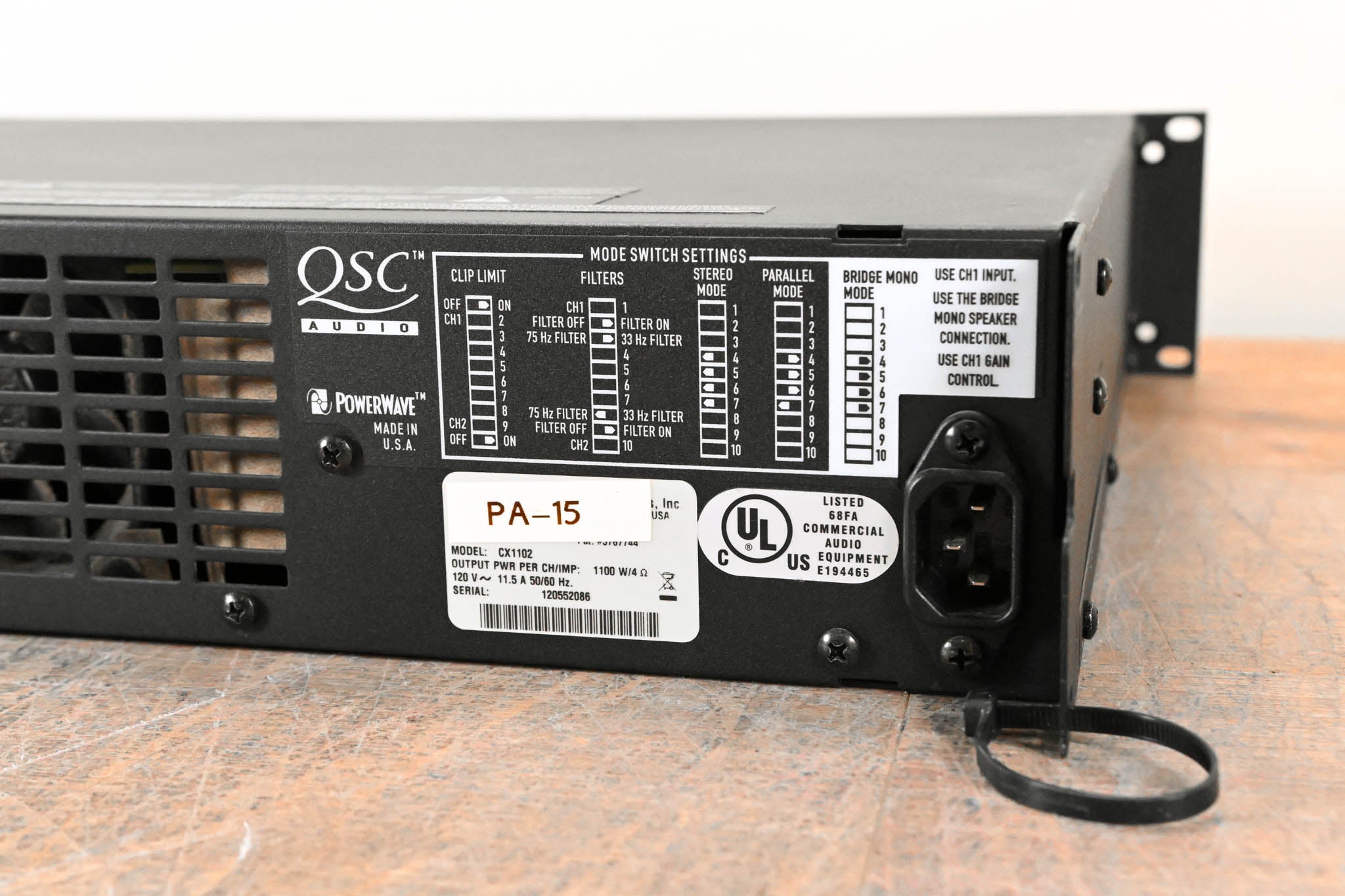 QSC CX1102 700W 2-Channel Power Amplifier