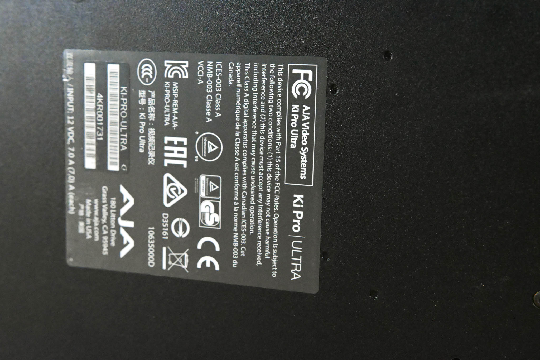 AJA Ki Pro Ultra File Based Recorder/Player (NO POWER SUPPLY)