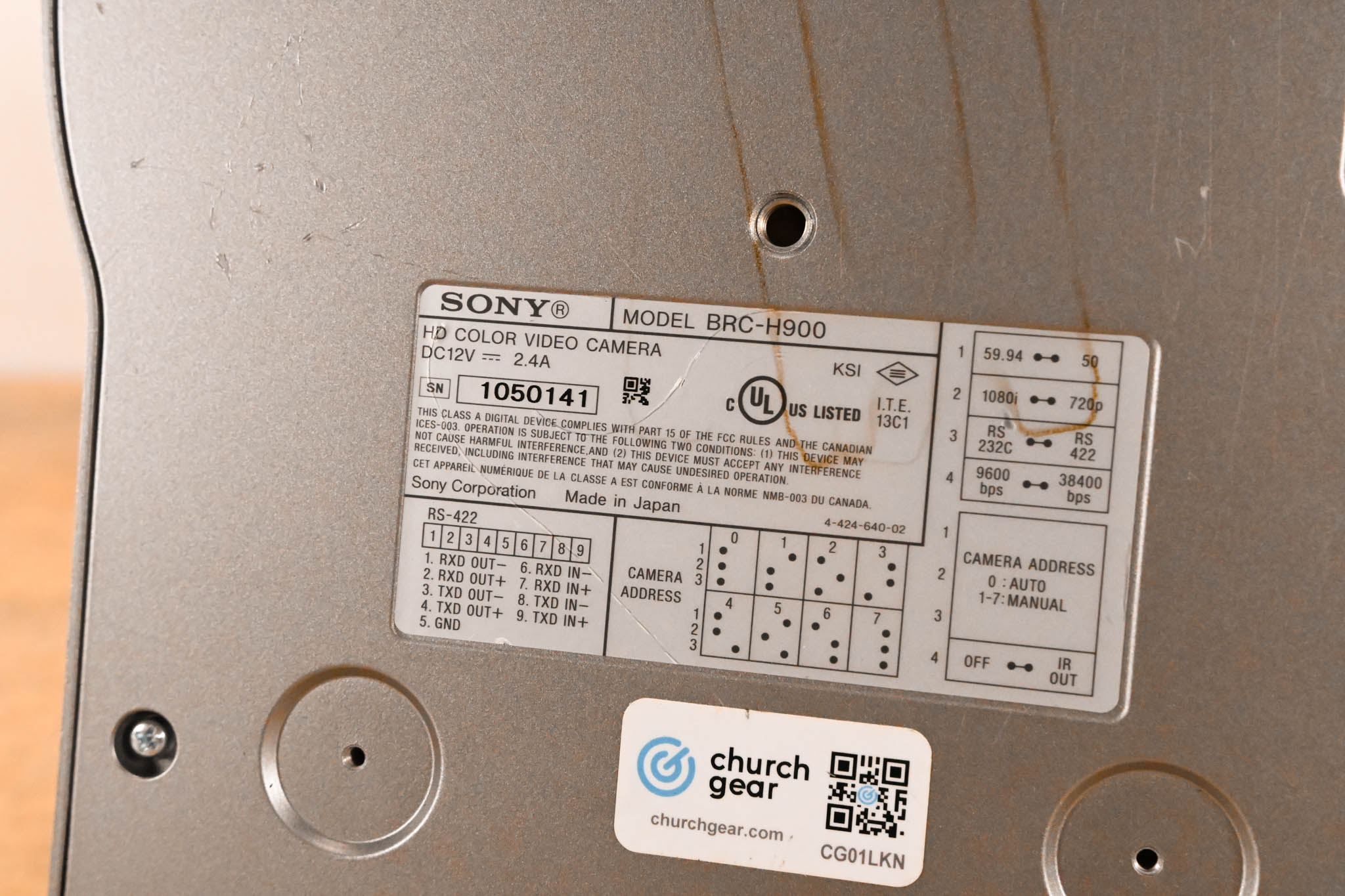 Sony BRC-H900 HD PTZ Camera (NO POWER SUPPLY)