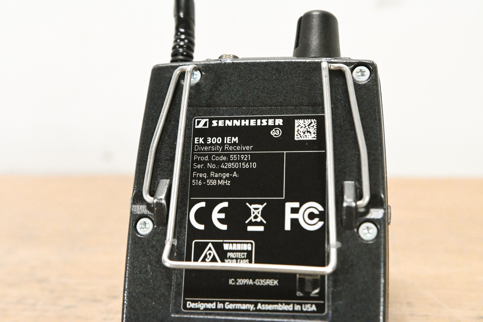 Sennheiser EK 300 IEM G3 Bodypack Wireless Receiver A Range: 516-558 MHz