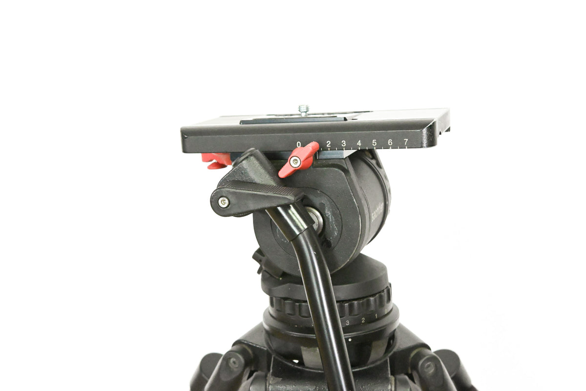 Sachtler DV-12 Fluid Head w/ Speed Lock CF Tripod & Mid-Level Spreader