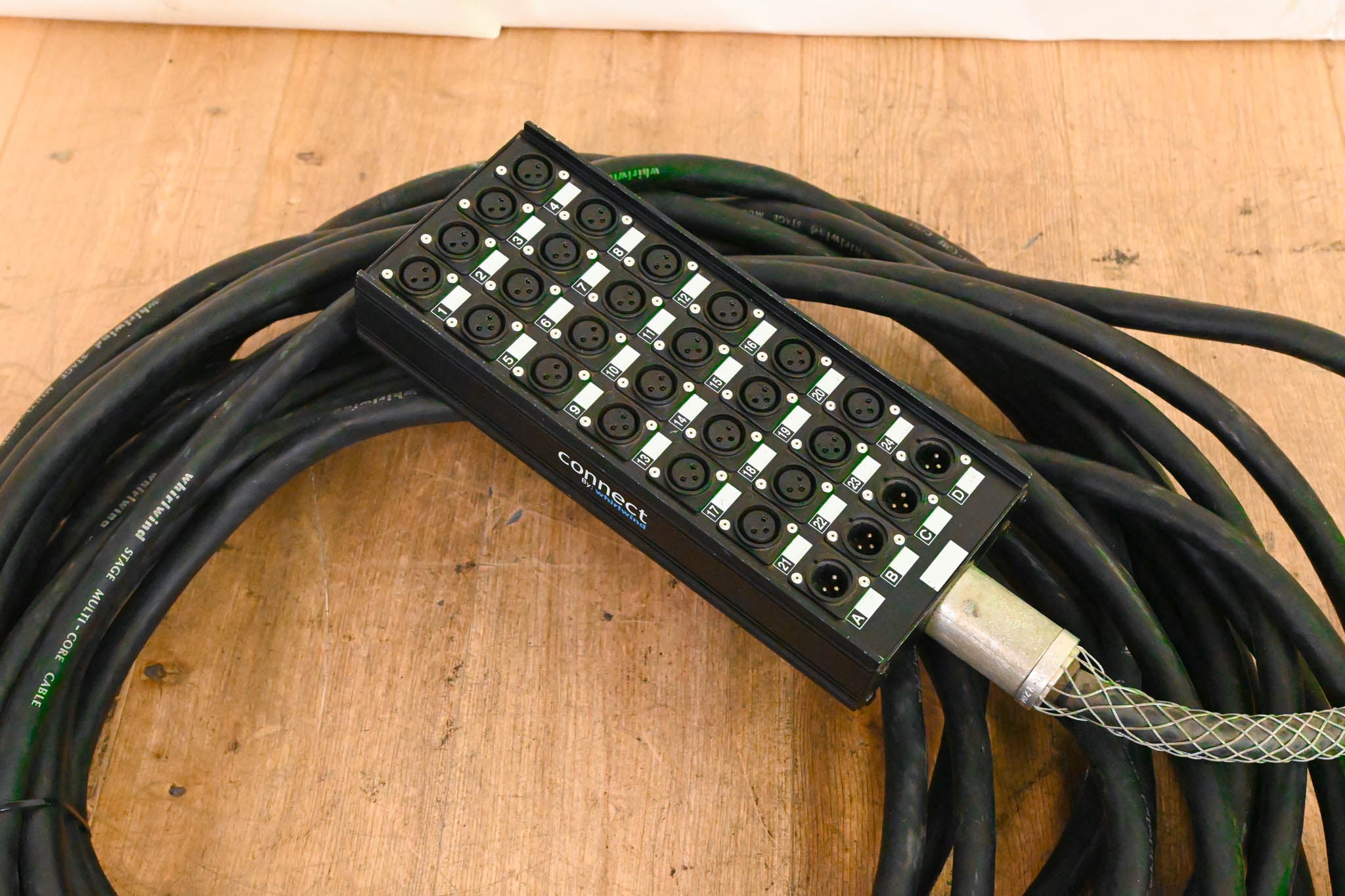 Whirlwind Connect 24x4 XLR Stage Box to Fanout Snake - 100ft