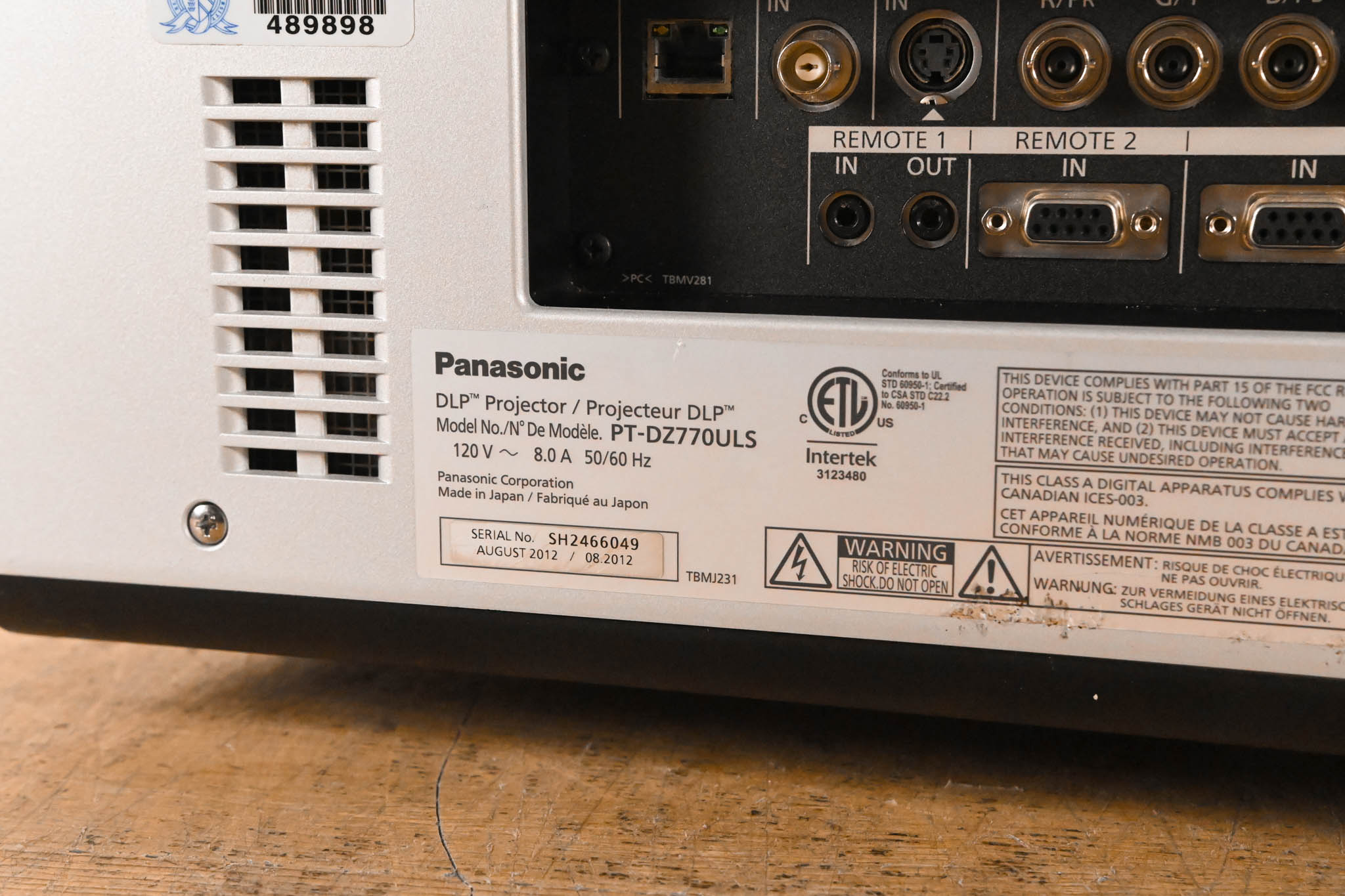 Panasonic PT-DZ770ULS Professional WUXGA DLP Projector w/ Lens