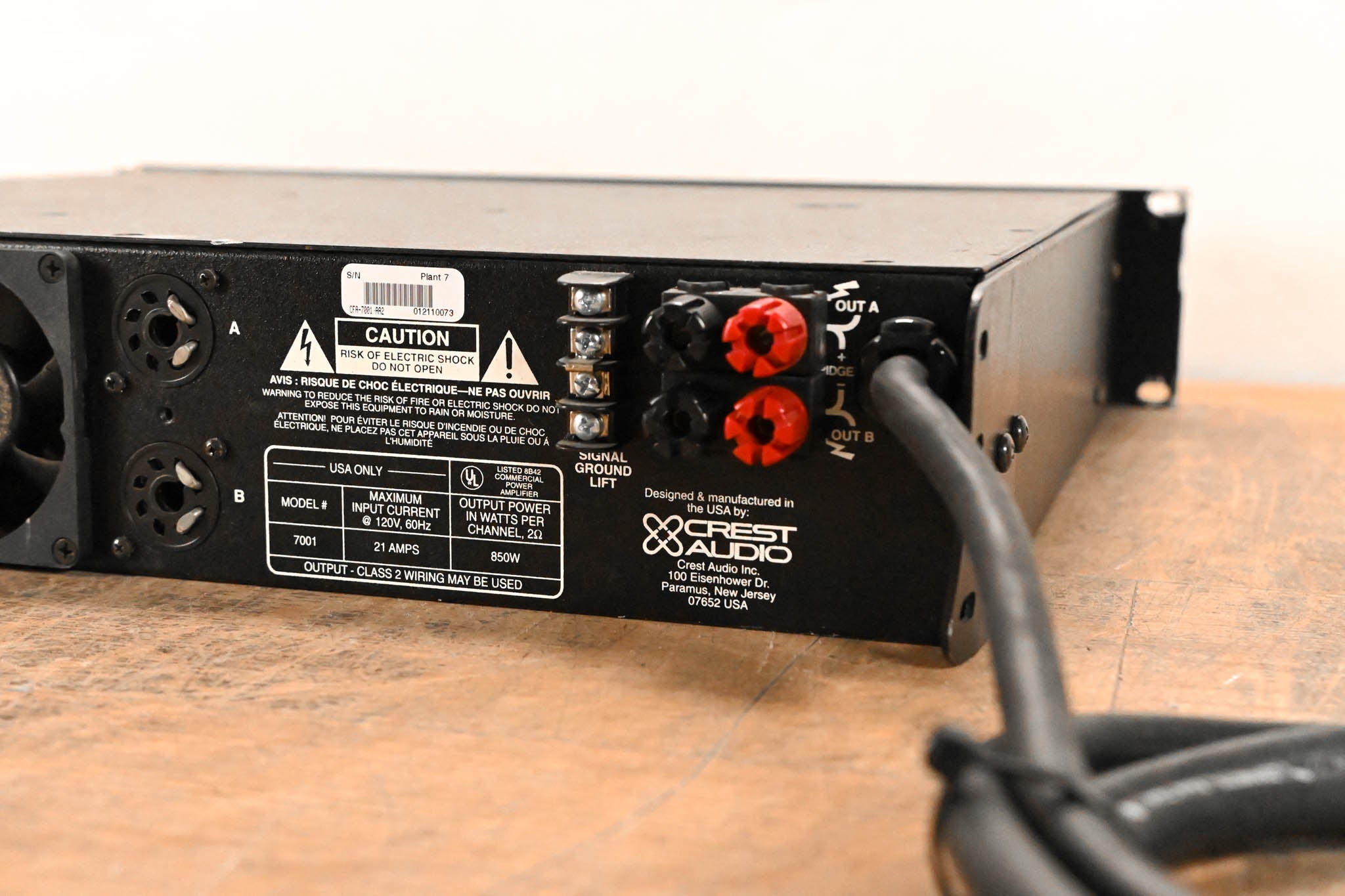 Crest Audio 7001 2-Channel Power Amplifier
