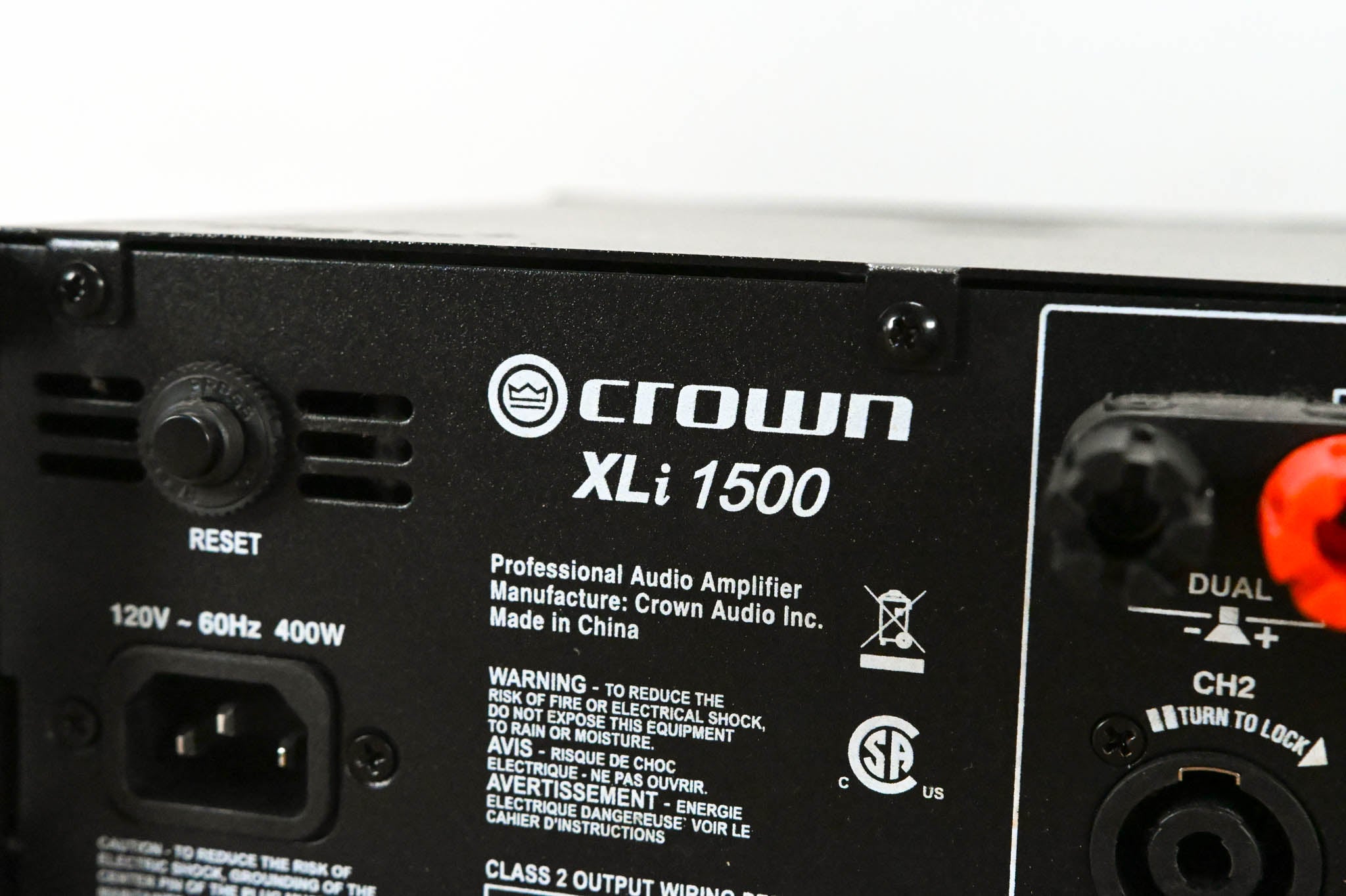 Crown XLi 1500 2-Channel, 450W @ 4Ω Power Amplifier