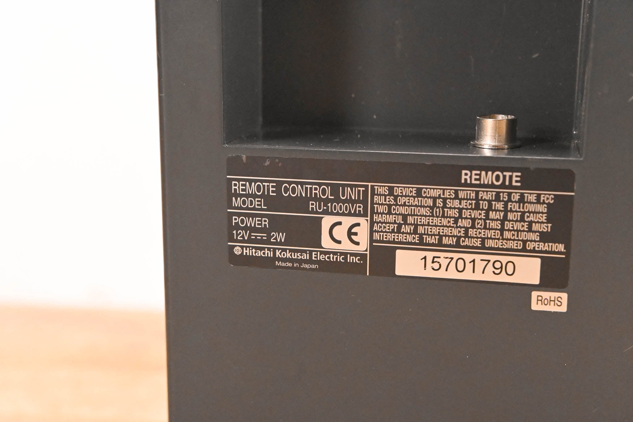 Hitachi RU-1000VR Remote Control Panel