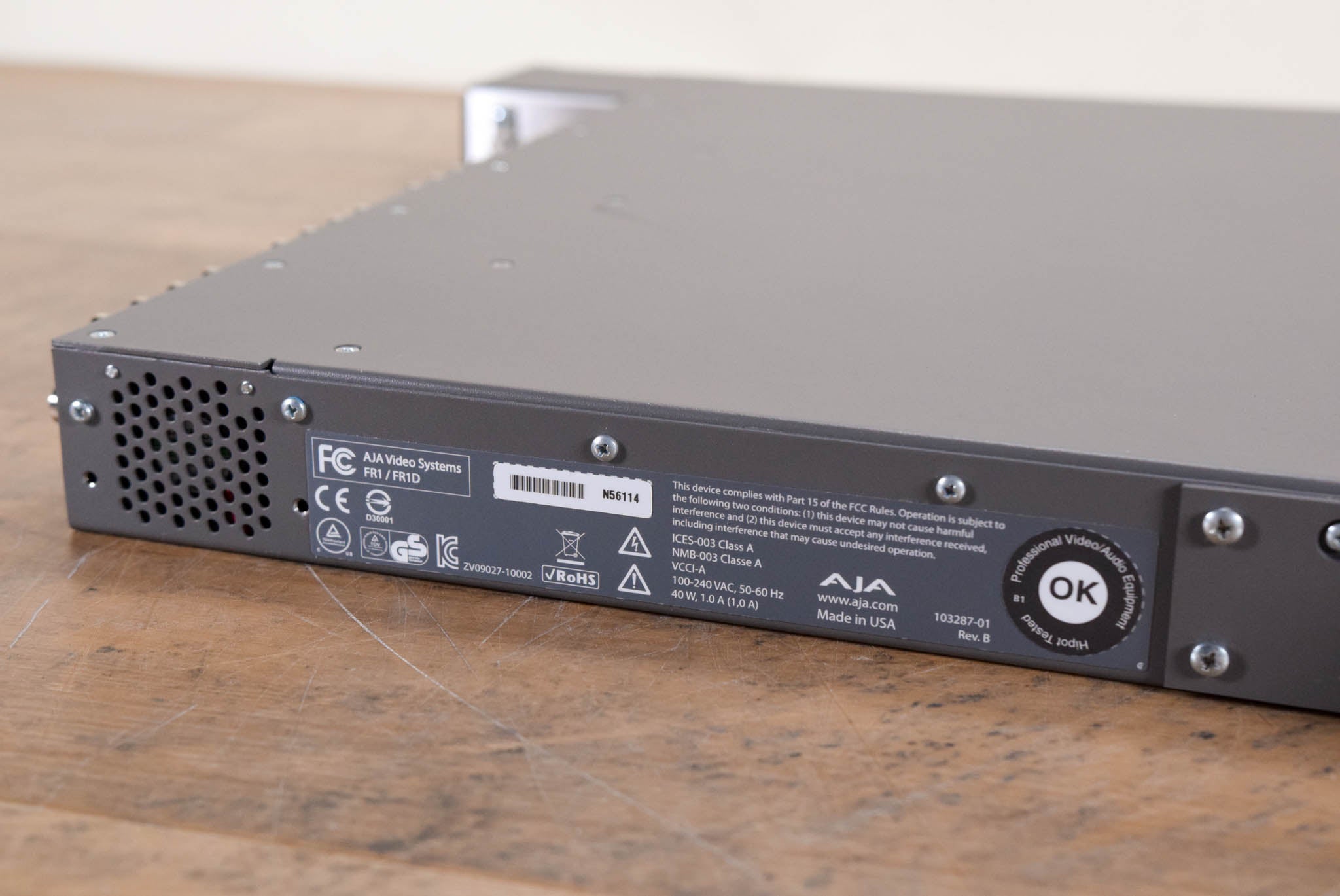 AJA FR1/FR1D R-Series 1RU Rackmount Frame with with four RH10UC Cards