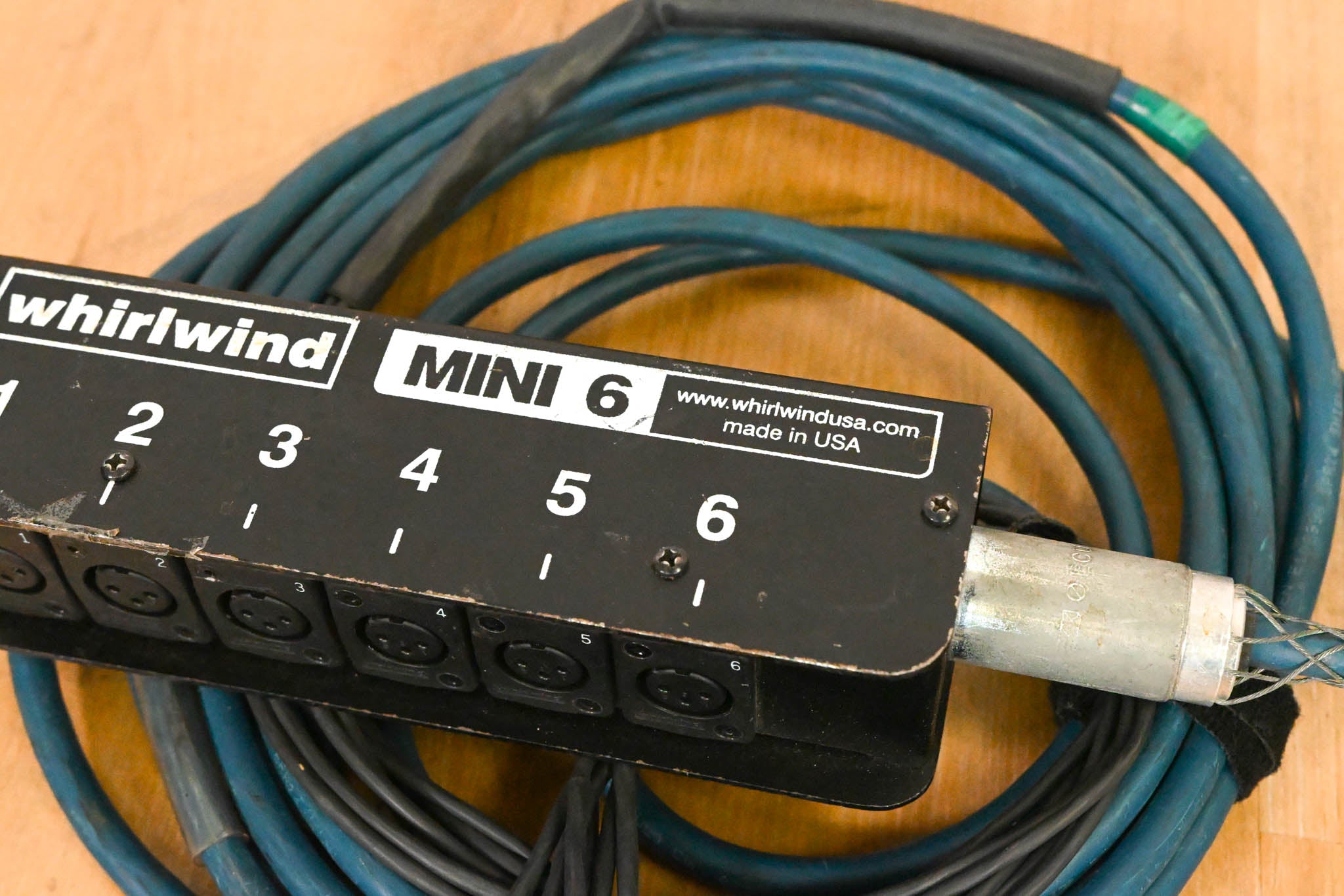 Whirlwind MS-6-M-NR-025 Mini 6 6-Channel Low-Profile Drop Snake - 25 ft