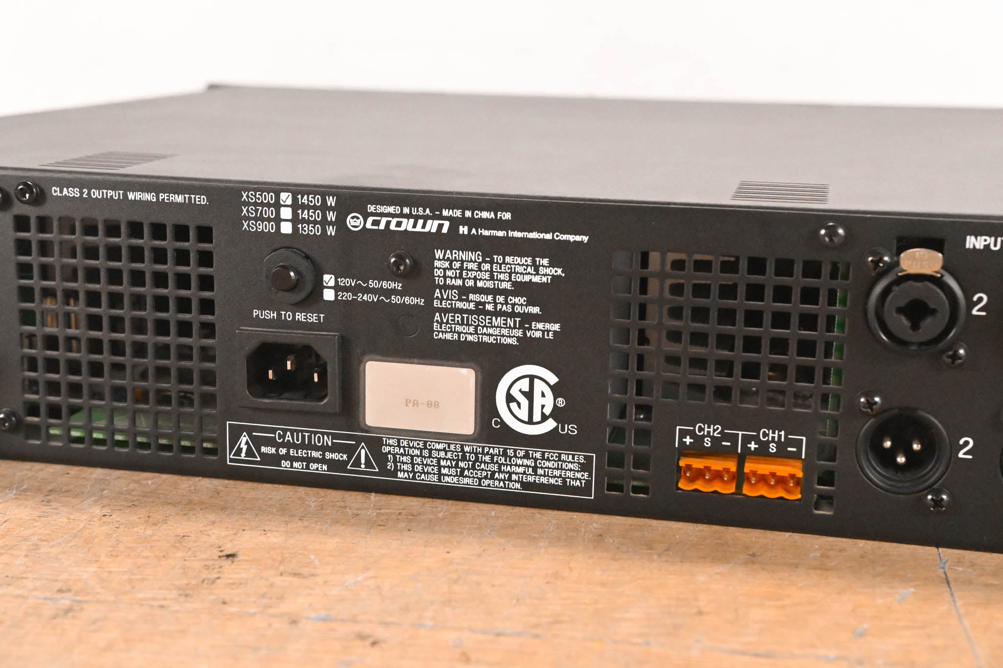 Crown Xs500 2-Channel Power Amplifier