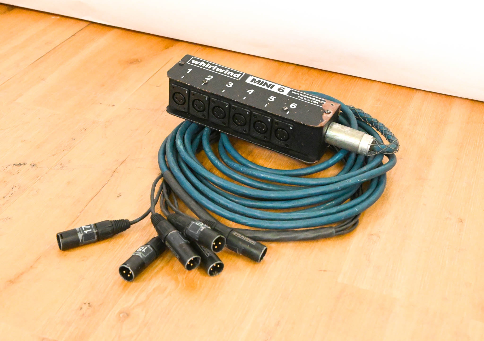 Whirlwind MS-6-M-NR-025 Mini 6 6-Channel Low-Profile Drop Snake - 25 ft