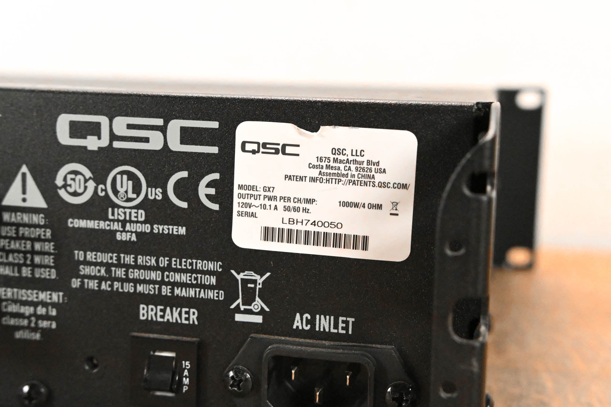 QSC GX7 2-Channel 1000W Power Amplifier