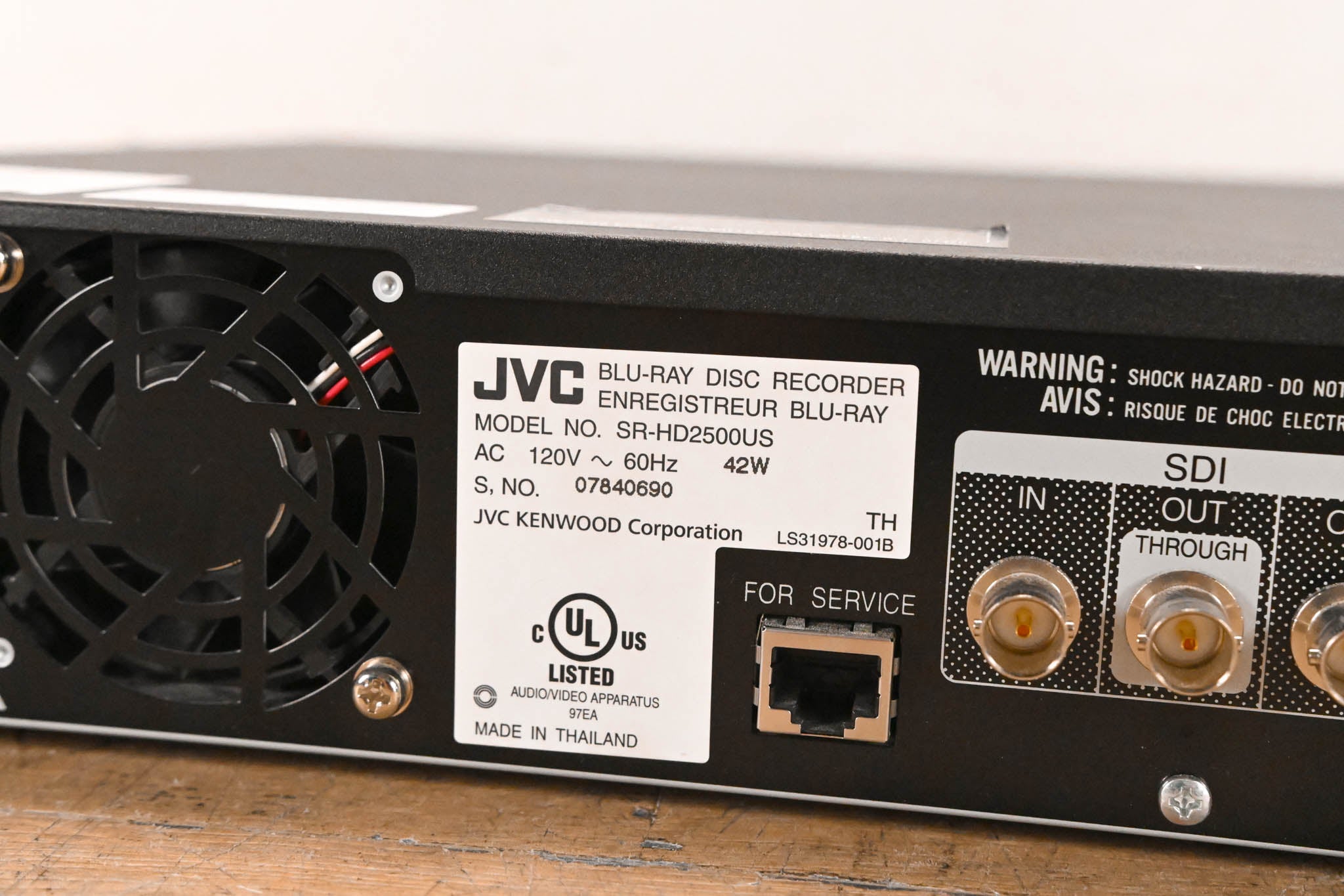 JVC SR-HD2500US Blu-Ray Disc & HDD Recorder with HD-SDI