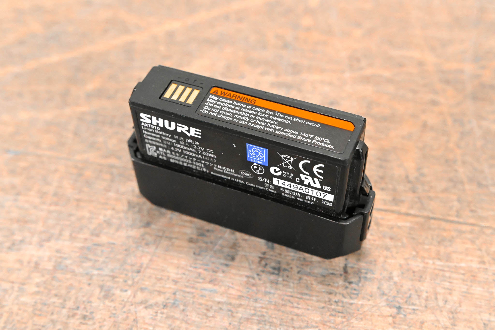 Shure AXT910 Axient Bodypack Rechargeable Battery