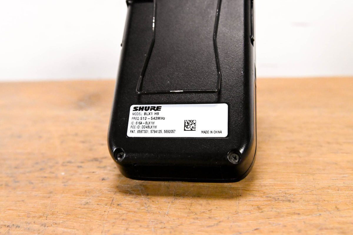 Shure BLX1 Wireless Bodypack Transmitter - H9 Band: 512-542 MHz