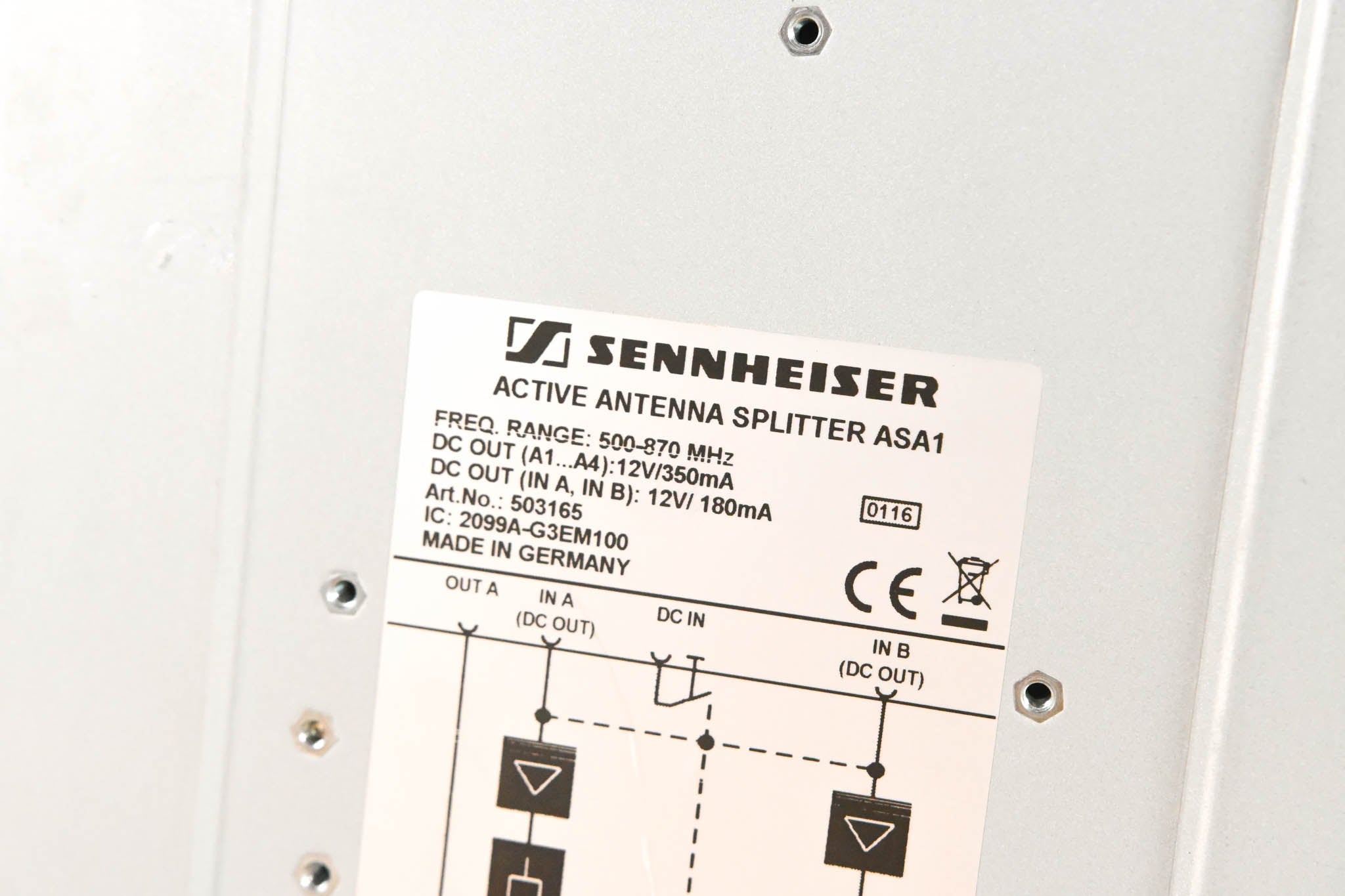 Sennheiser ASA 1 Active Antenna Splitter - 500-870 MHz (NO POWER SUPPLY)