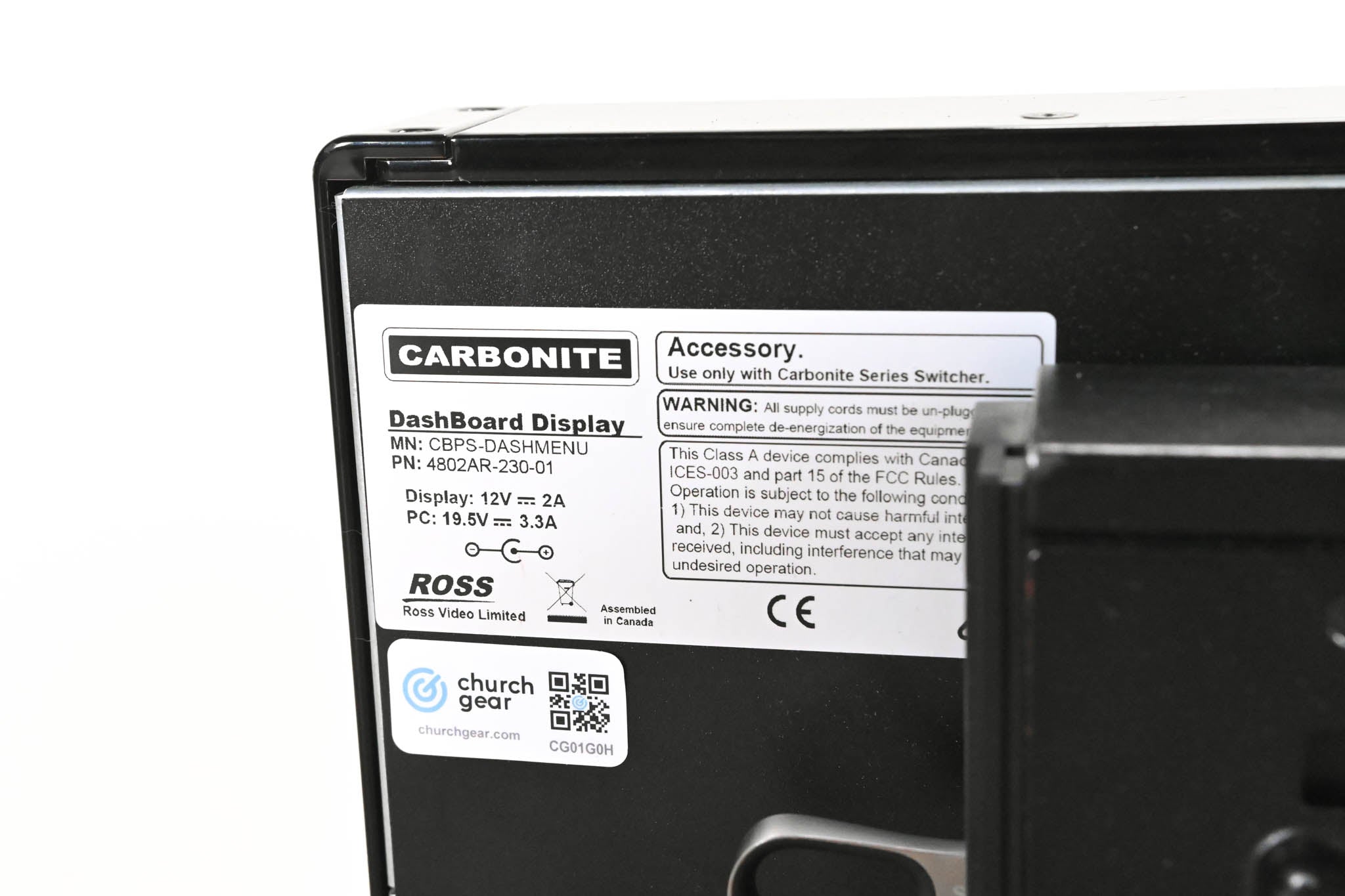 Ross DashBoard Display for Carbonite (NO POWER SUPPLY)