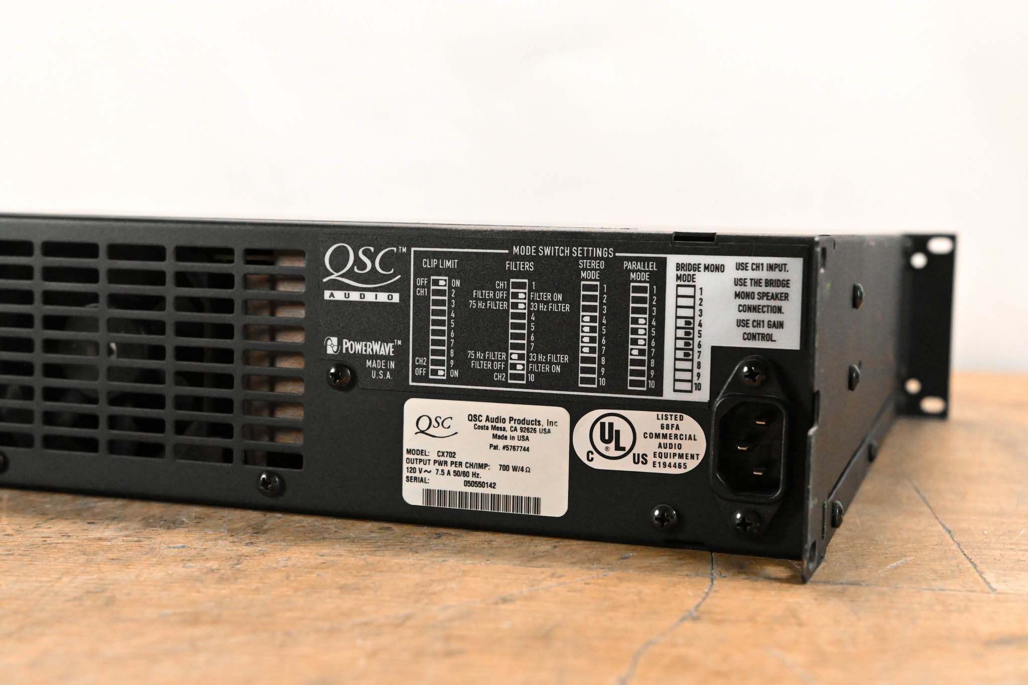 QSC CX702 2-Channel 700W Power Amplifier