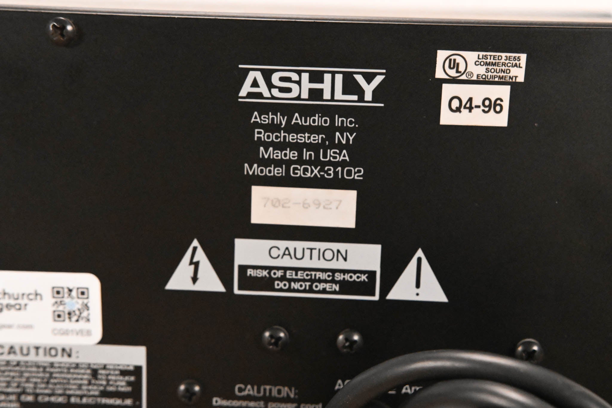 Ashly GQX-3102 2-Channel 31-Band Graphic Equalizer