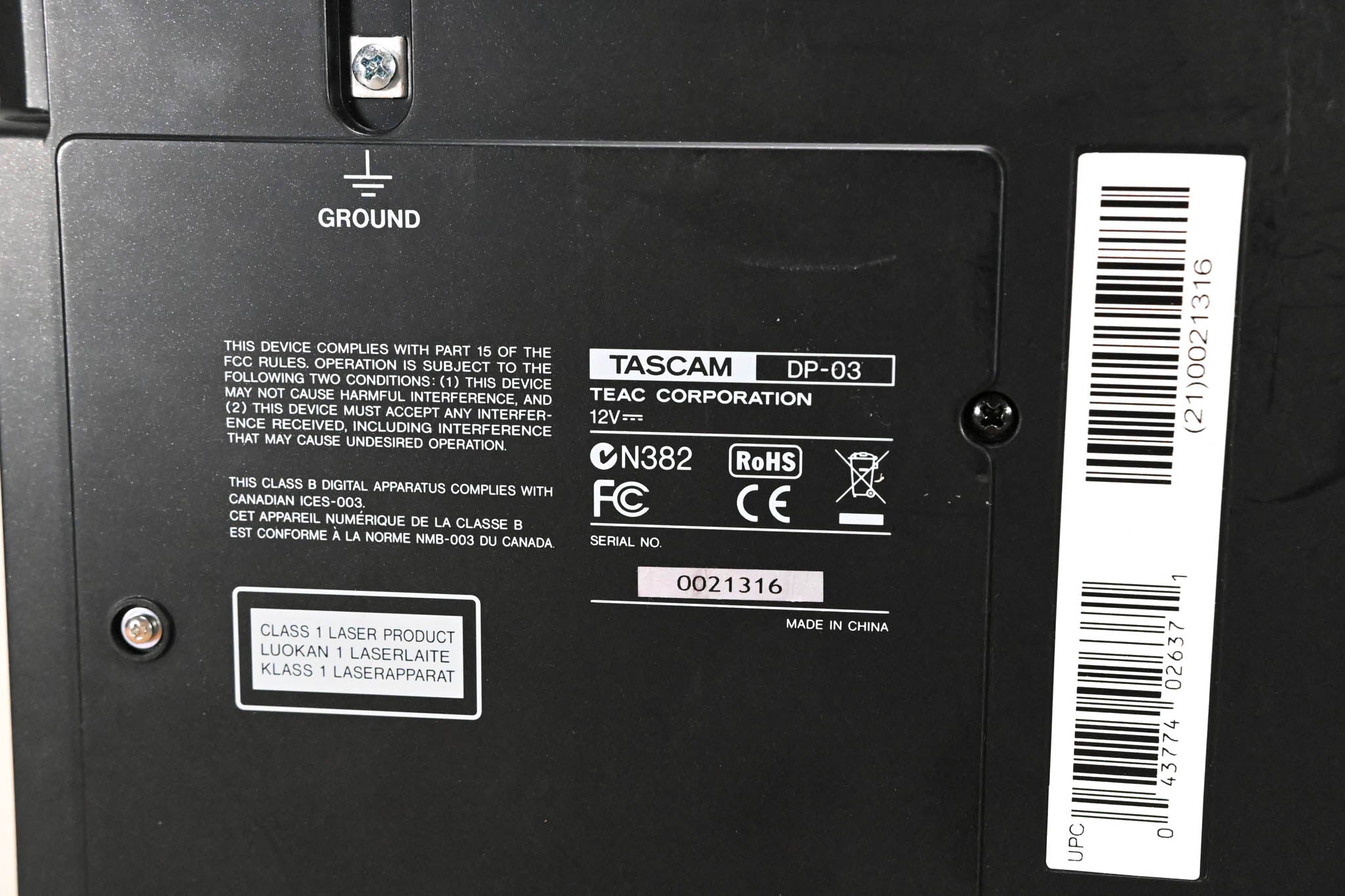TASCAM DP-03 8-Track Digital Portastudio (NO POWER SUPPLY)