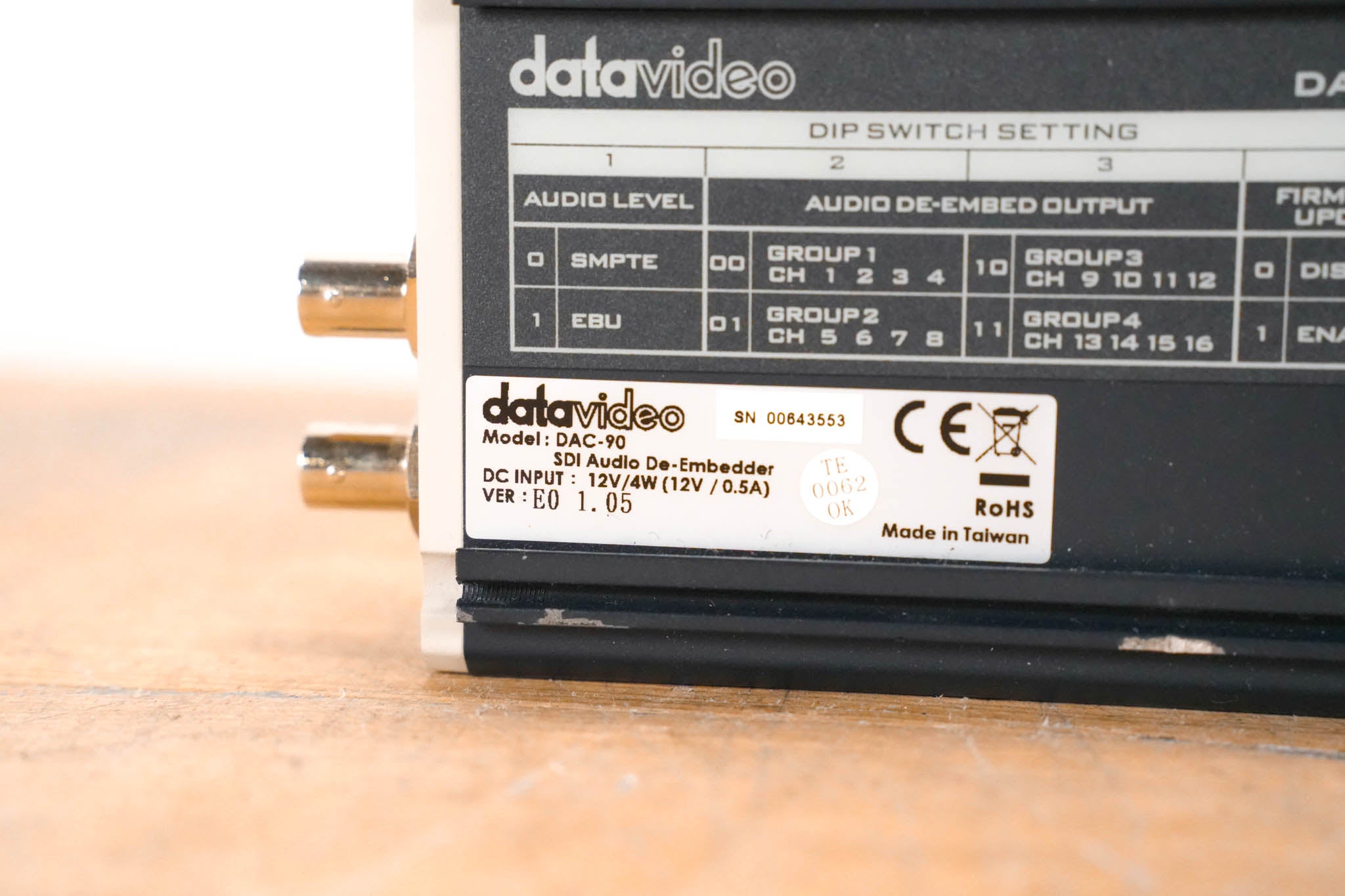 Datavideo DAC-90 SDI Audio De-Embedding Box