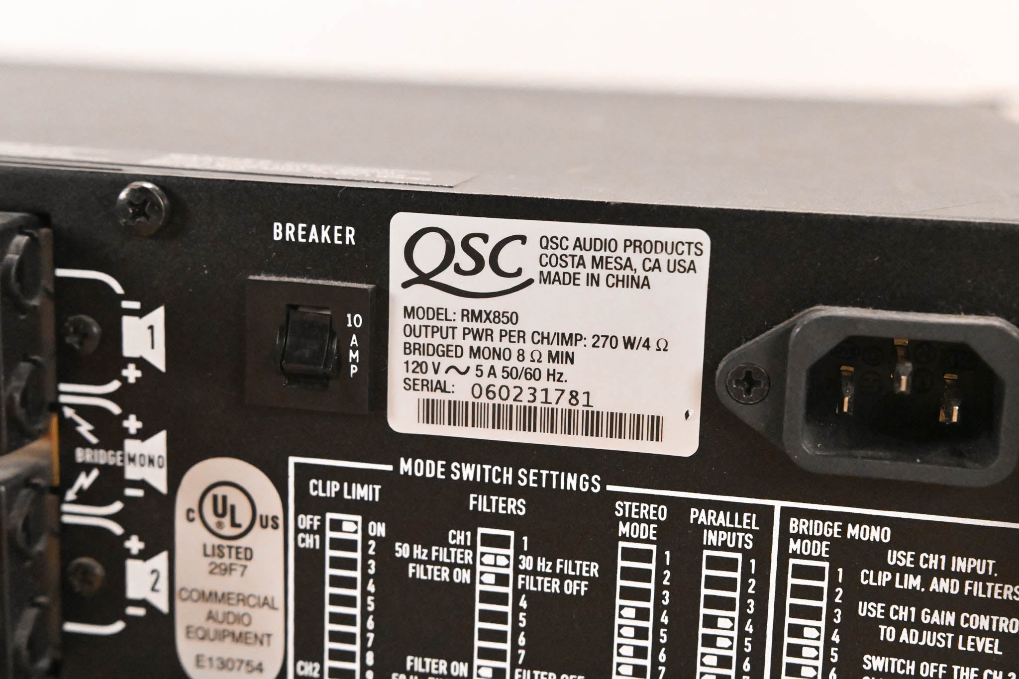 QSC RMX850 2-Channel Power Amplifier