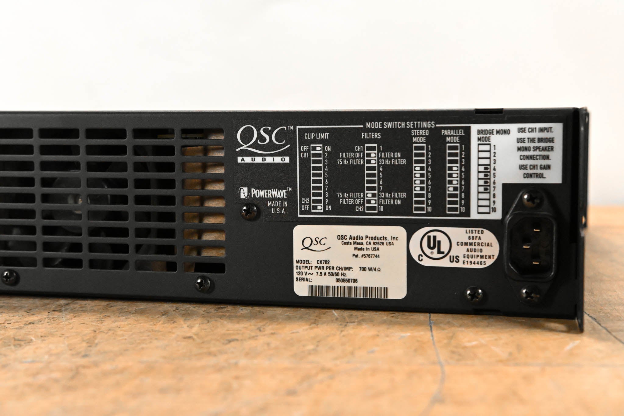 QSC CX702 2-Channel 700W Power Amplifier